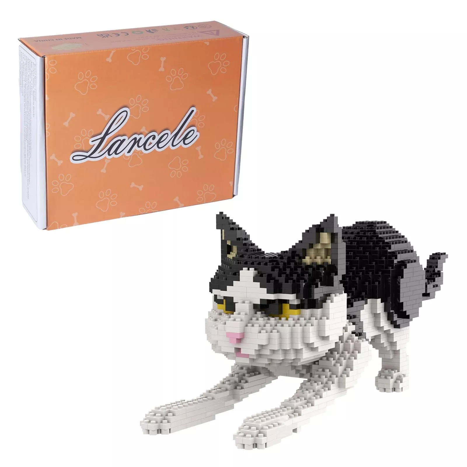 Larcele Mini Building Blocks Animal Set, Diy Micro 3D Building Toy Bri