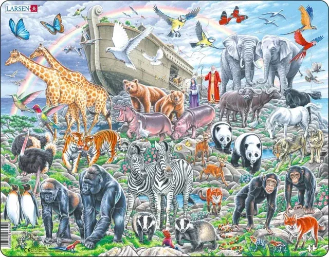Larsen Puzzles 7913 Noah's Ark Children's 53 Piece Jigsaw Puzzle