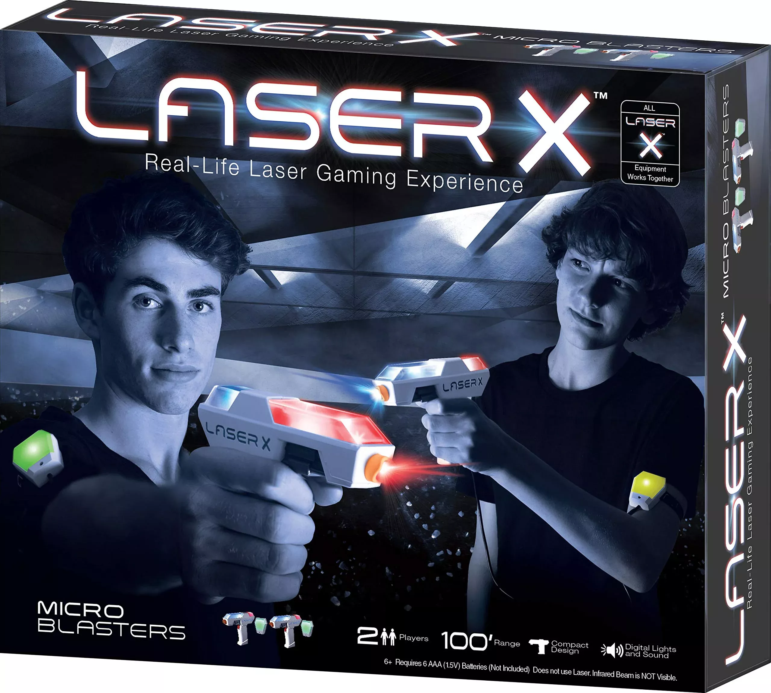 LASER X Micro Blasters Laser Tag Set for 2 Players, Multi, Small