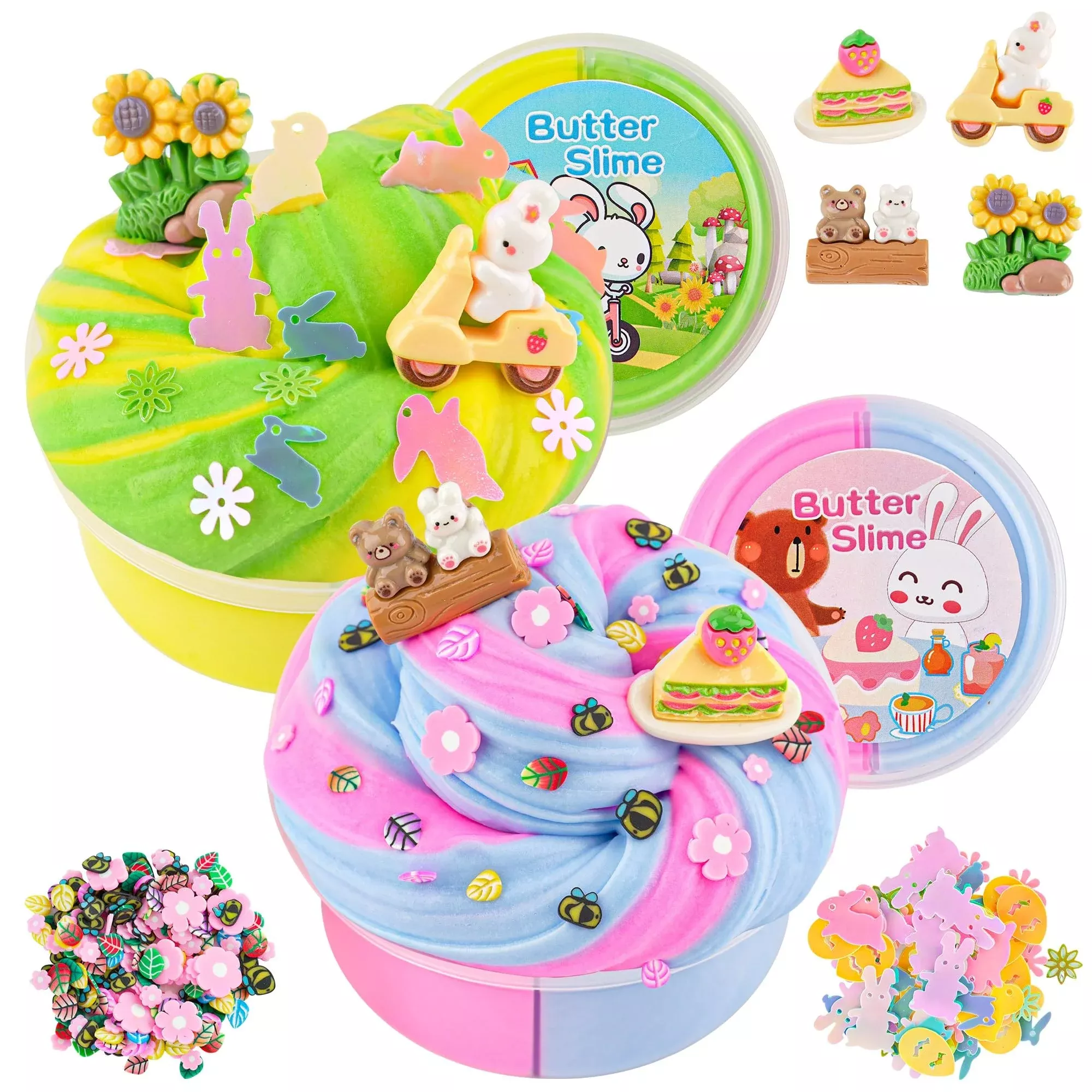 LAWOHO Butter Slime Kit for Kids - 2pcs Picnic, 240ml Total