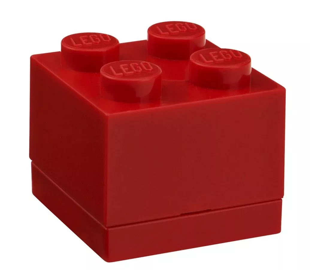 LEGO Mini Snack Box Brick 4 Red Food Safe BPA Free Lunch Container