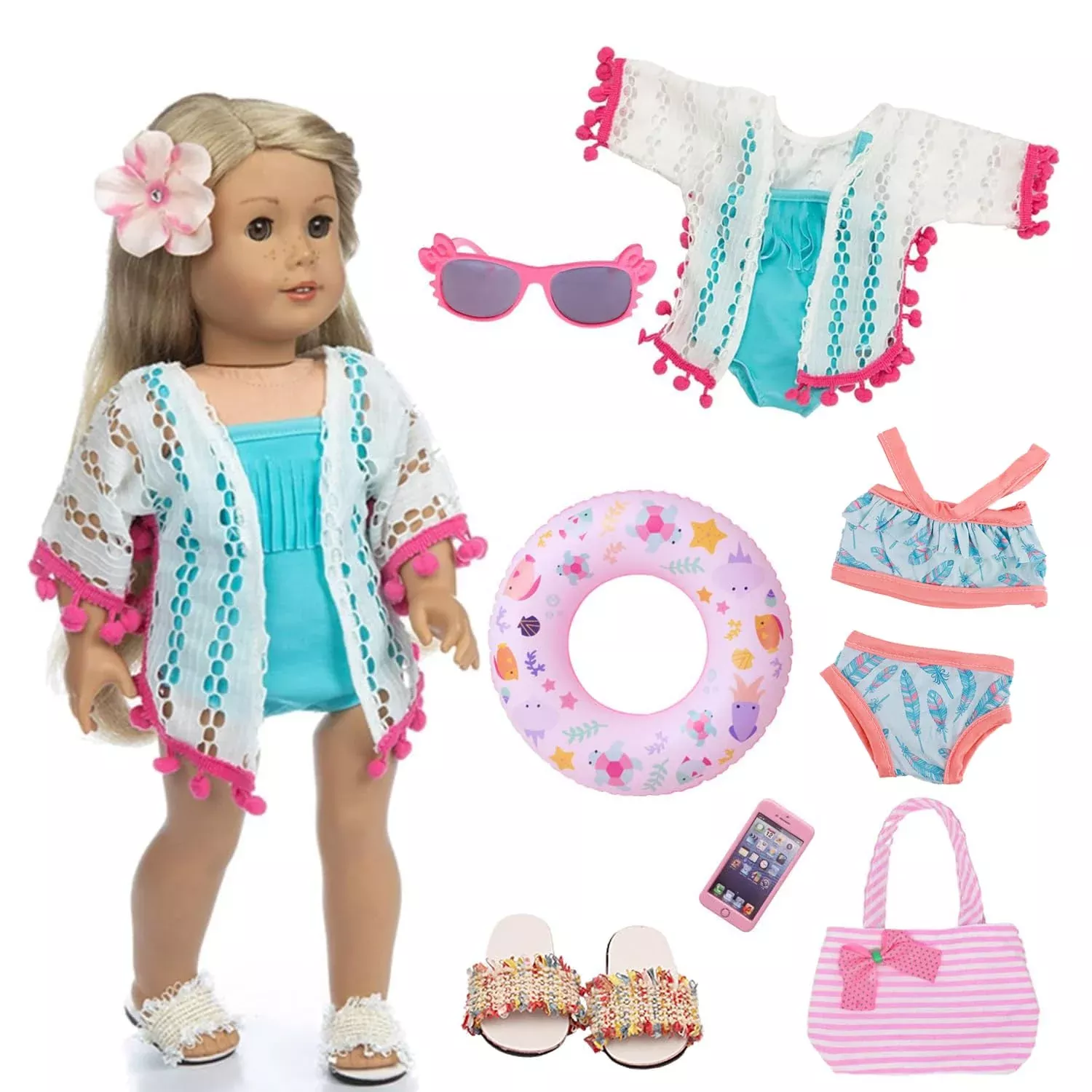 Lembani Doll Summer Swimming Play Set for 18 Inch Dolls
