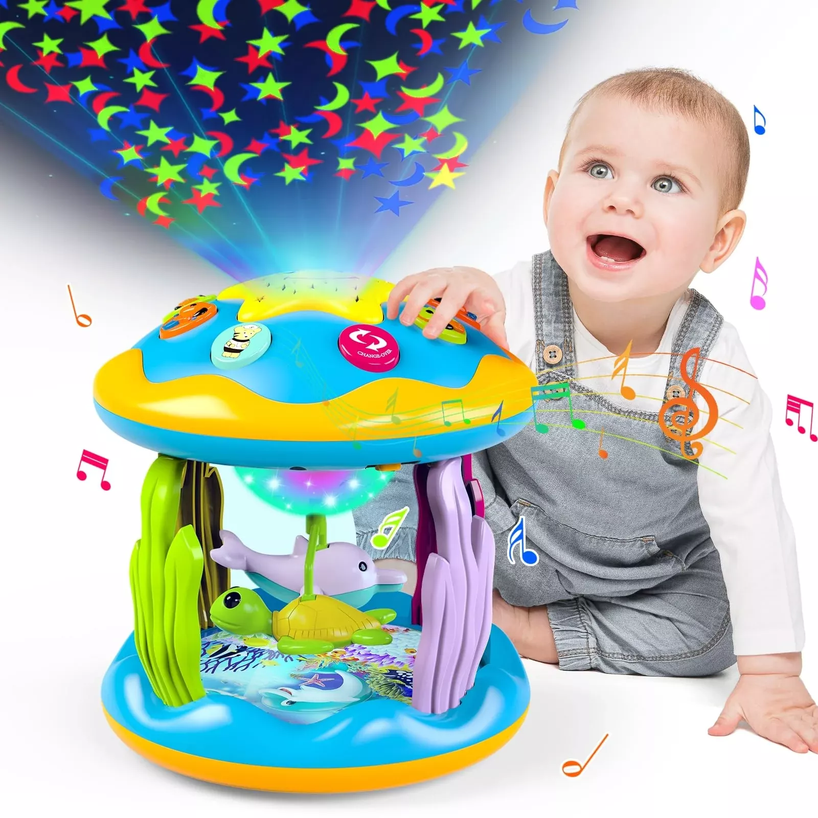Letapapa Baby Toys Ocean Rotating Light Up Projector, Blue, Medium