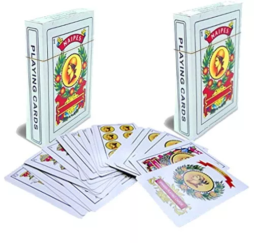 Liliane Collection Spanish Playing Cards - 2 Decks of 50 Plastic Cards