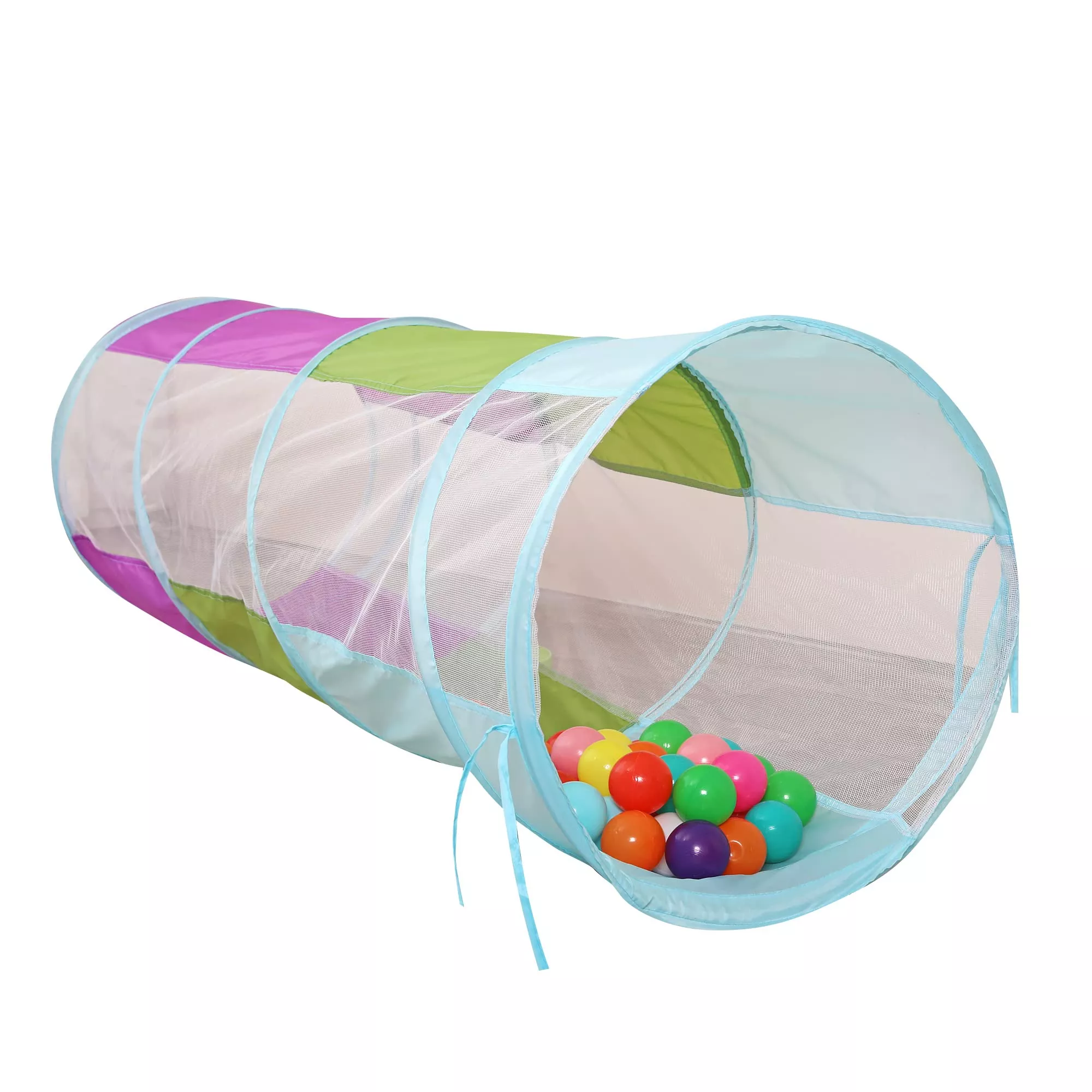 LimitlessFunN Colorful Foldable Kids Play Tunnel 18"x60"