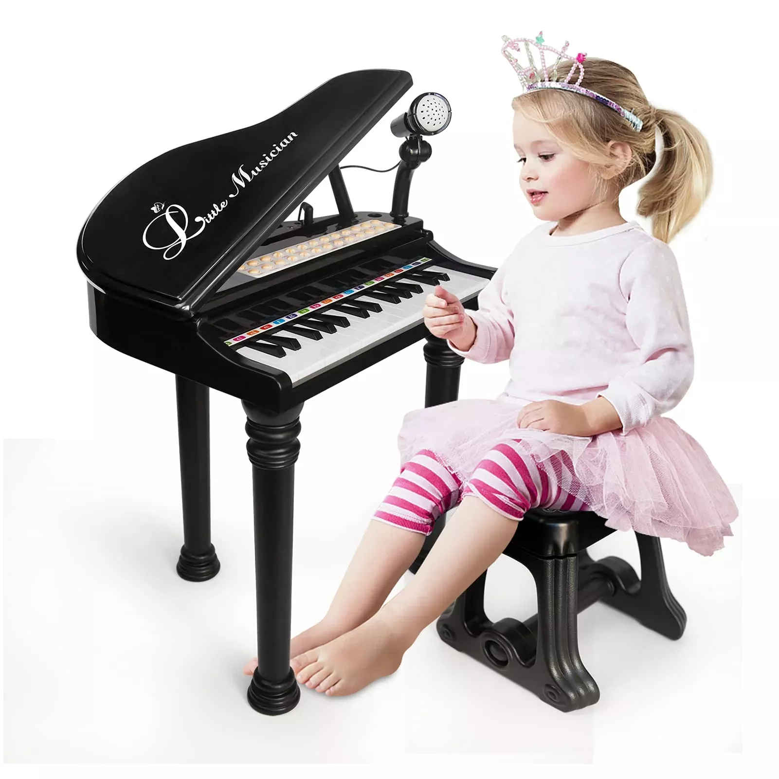 Love&Mini Musical Piano Toy for Kids 3-5 Years, 31 Keys, Black