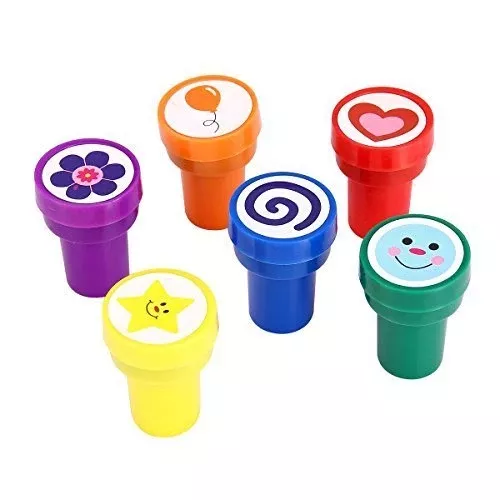 LUCKYBIRD Balloon & Star Stamps, Self-Inking, 1.5