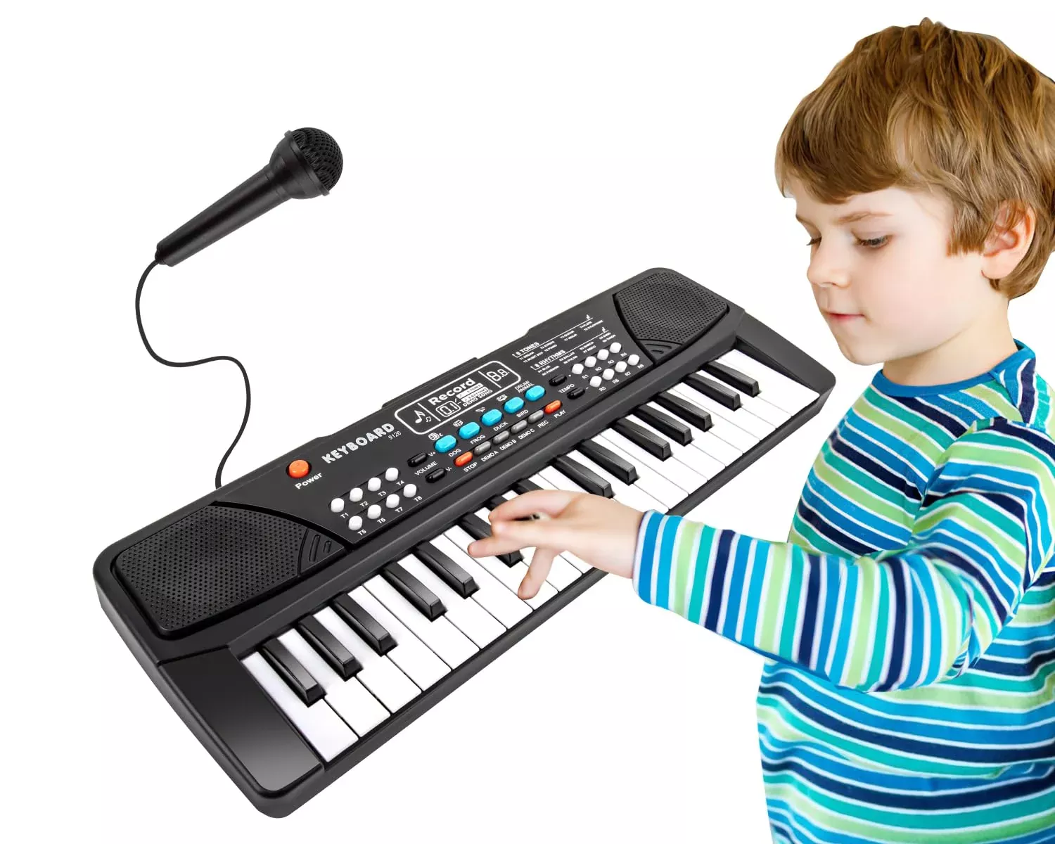 M SANMERSEN 37-Key Portable Kids Piano Keyboard - Black
