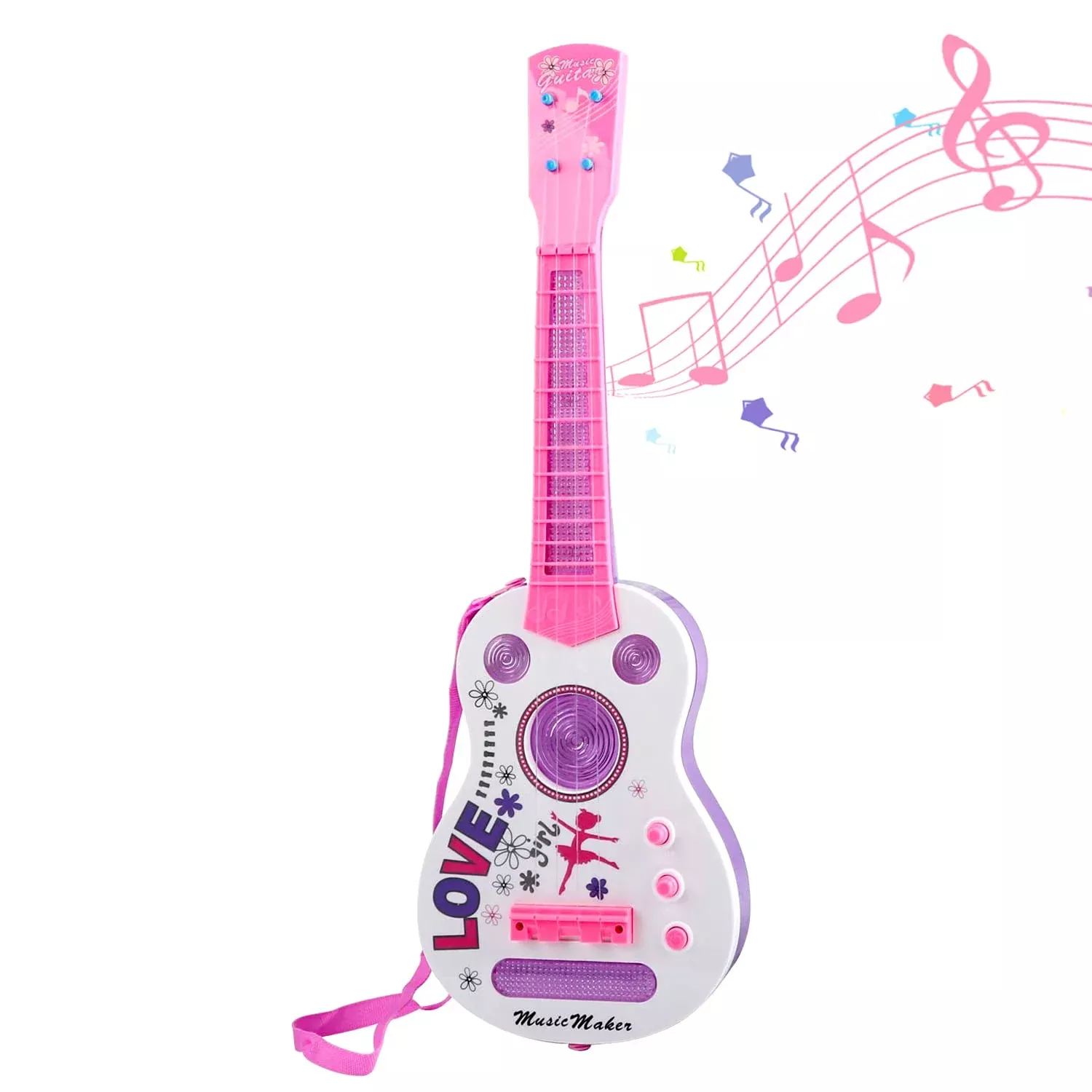 M SANMERSEN Electric Guitar for Kids, Pink, 21 x 6.7