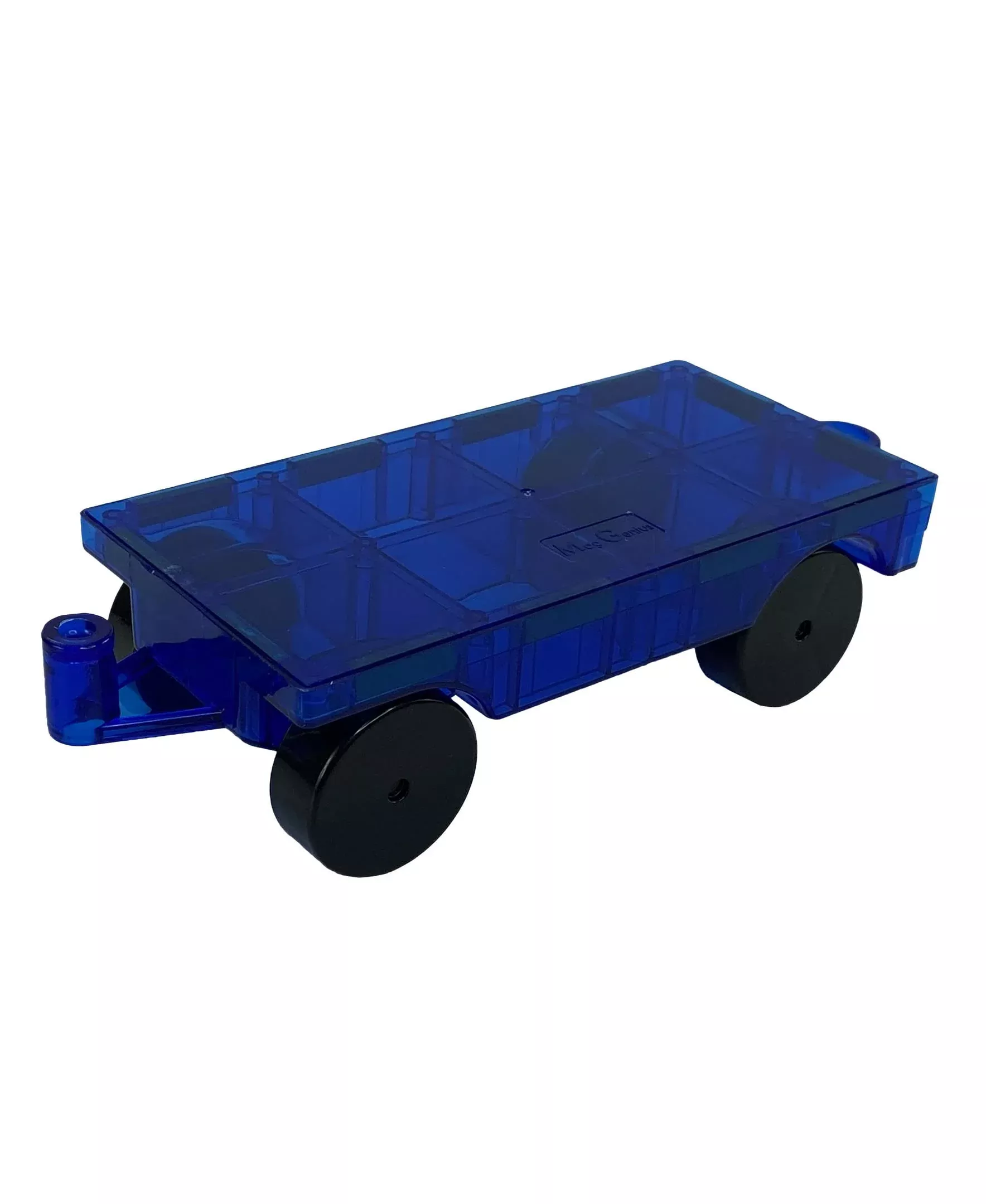 Mag Genius Magnet Tiles Car Set - 2 Piece Plastic Magnet Toy, Red/Blue