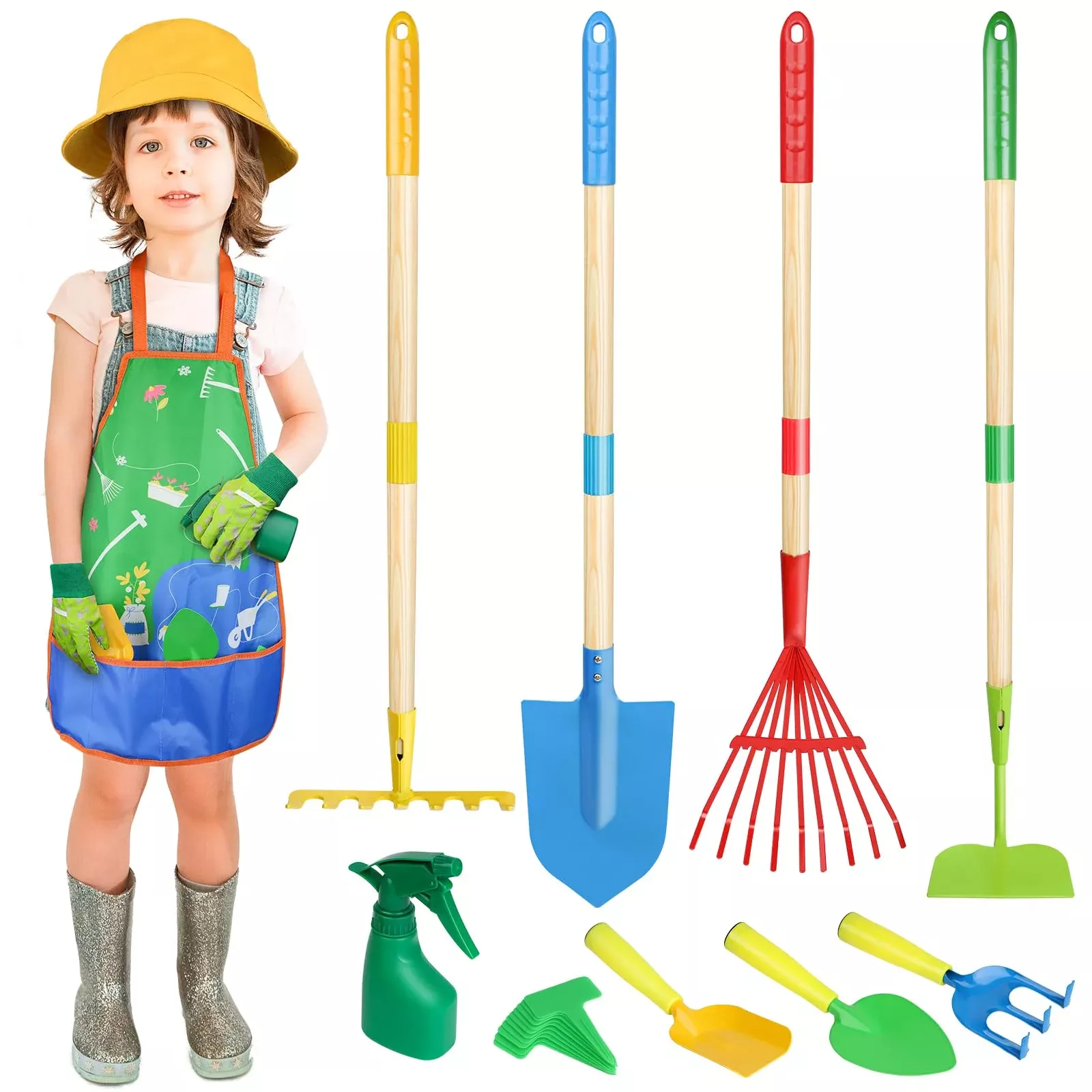 Magic4U Kids Gardening Set - 22 Pcs Multi-colored Tools for Ages 3+