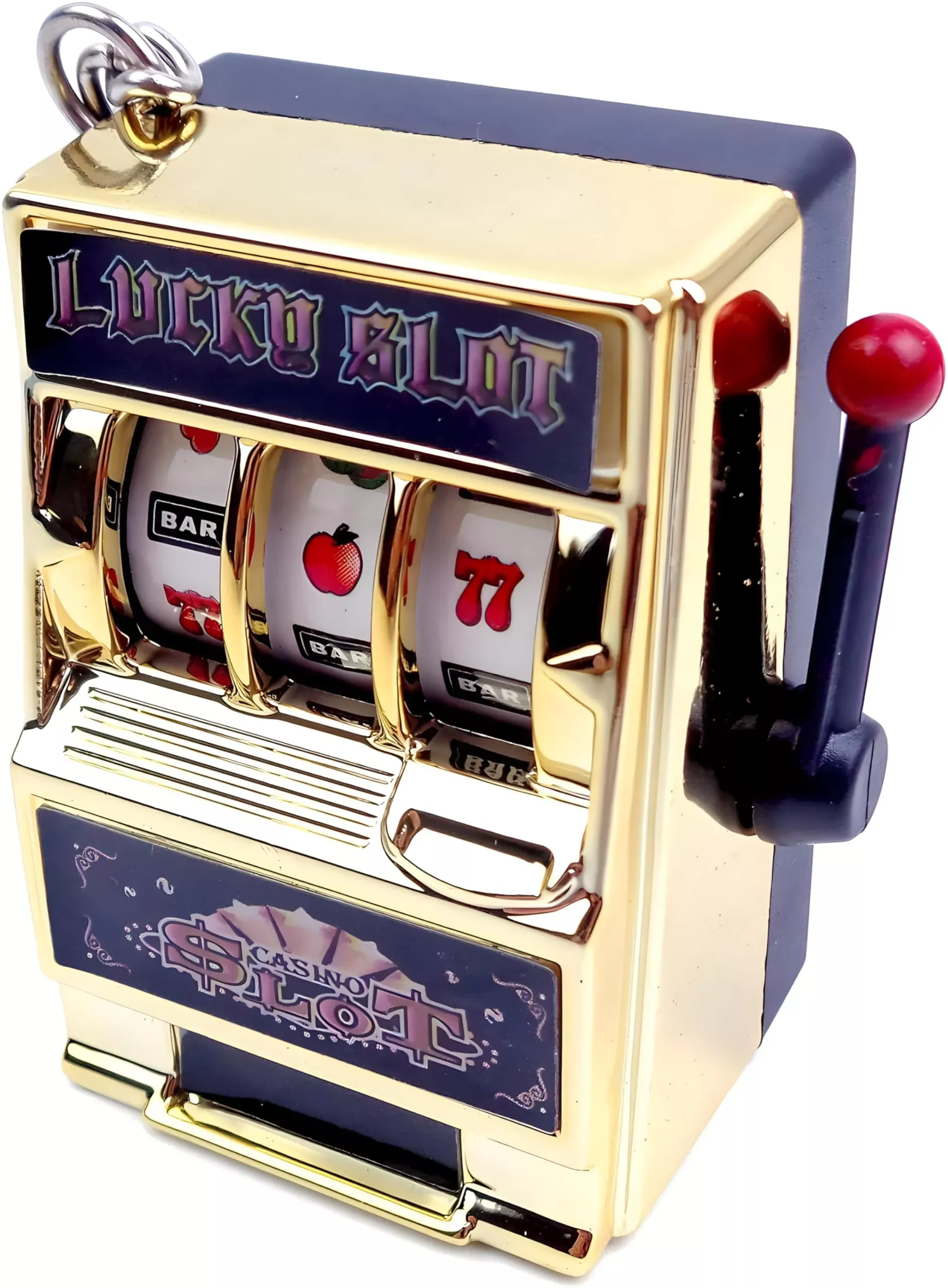 MAGIKON Mini Slot Machine Toy - Golden Cake Topper, Small Keychain