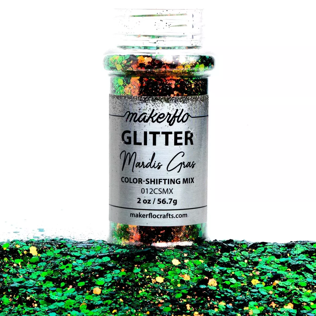 MakerFlo Crafts Mardis Gras - Chunky Mix Glitter 2oz