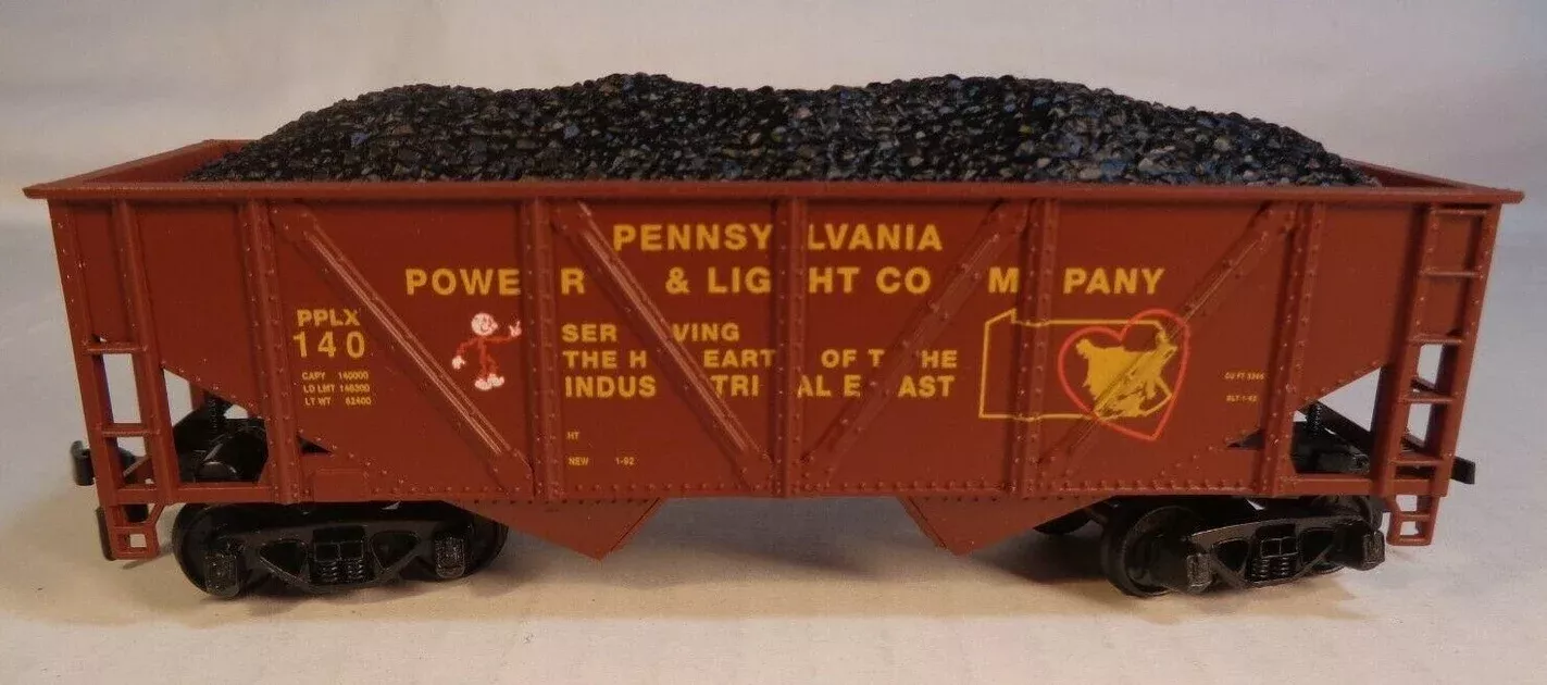 Mantua 729-202 HO Scale 32' 2Bay Open Hopper with Coal Load PP&L 140 - NOS