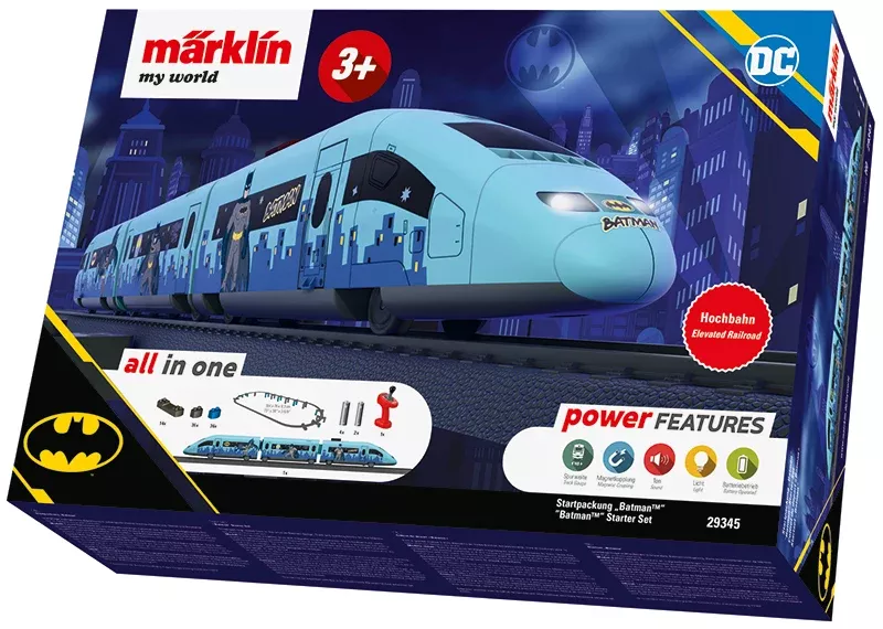 Marklin My World 29345 HO Scale Batman Starter Set Sound (Battery Powered)