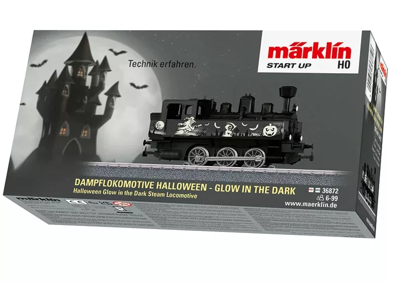 Marklin Start Up 36872 HO Scale Glow in the Dark Halloween 0-6-0T Steam Locomotive
