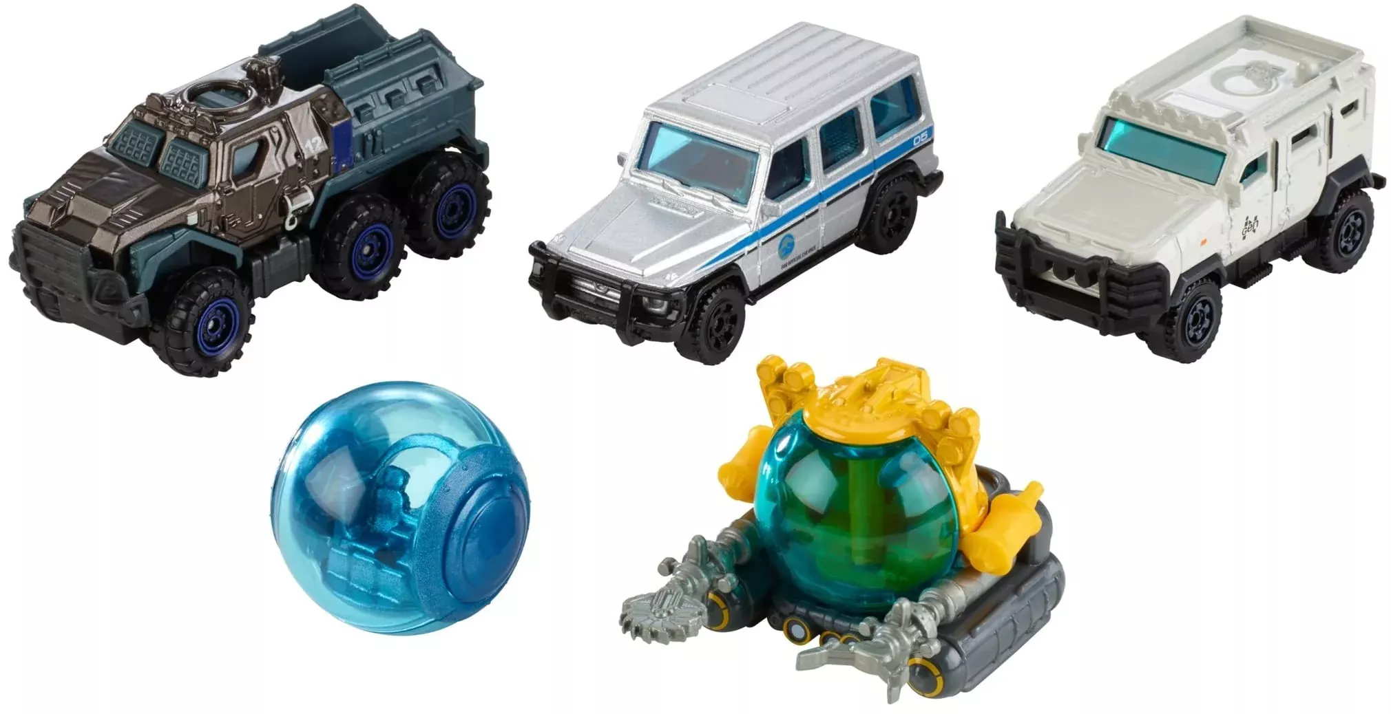 Matchbox Jurassic World Die-cast 5-Pack Vehicles with Mini Dinosaur
