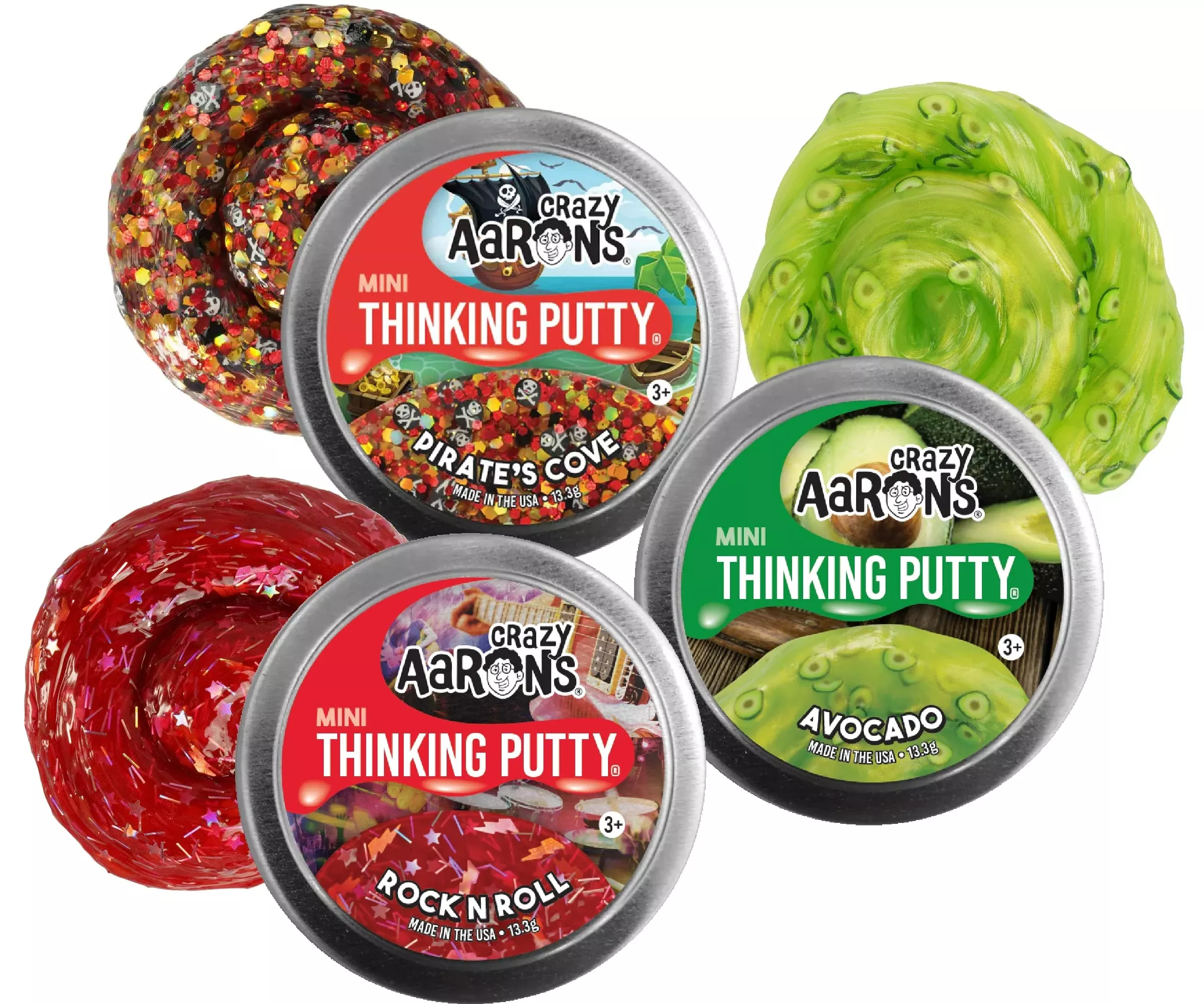 Matty'S Toy Stop Crazy Aaron'S Putty Mini Tins Rock N' Roll, Pirate'S