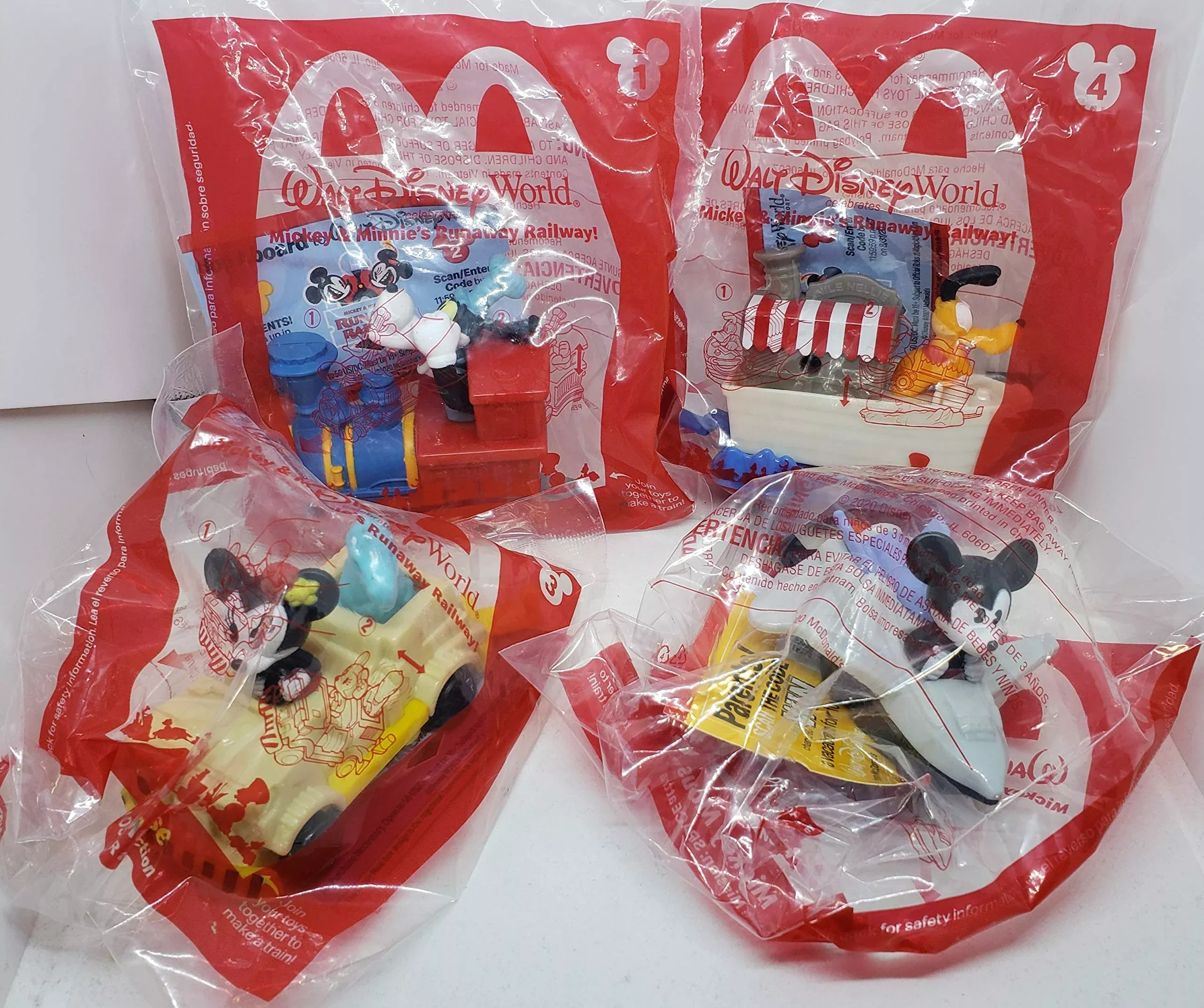 Mcdonalds 2020 Mickey & Minnie'S Runaway Railway - Set Of 4 - (#1,#2,#