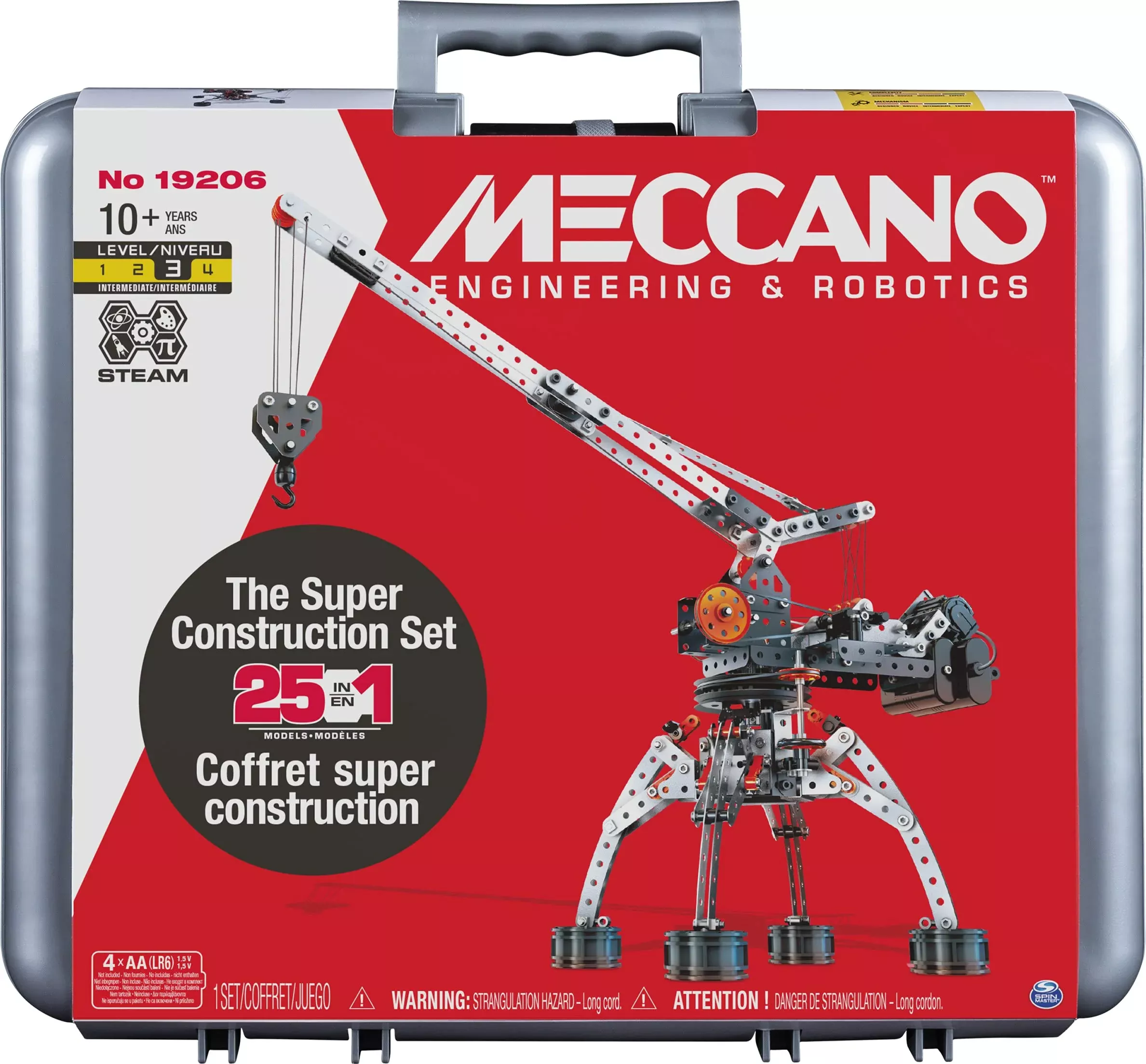 Meccano Super Construction 25-in-1 Motorized Building Set, 638 Parts,