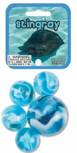 Mega Glass Stingray Marble Net with 25 Glass Marbles, Multi, Small
