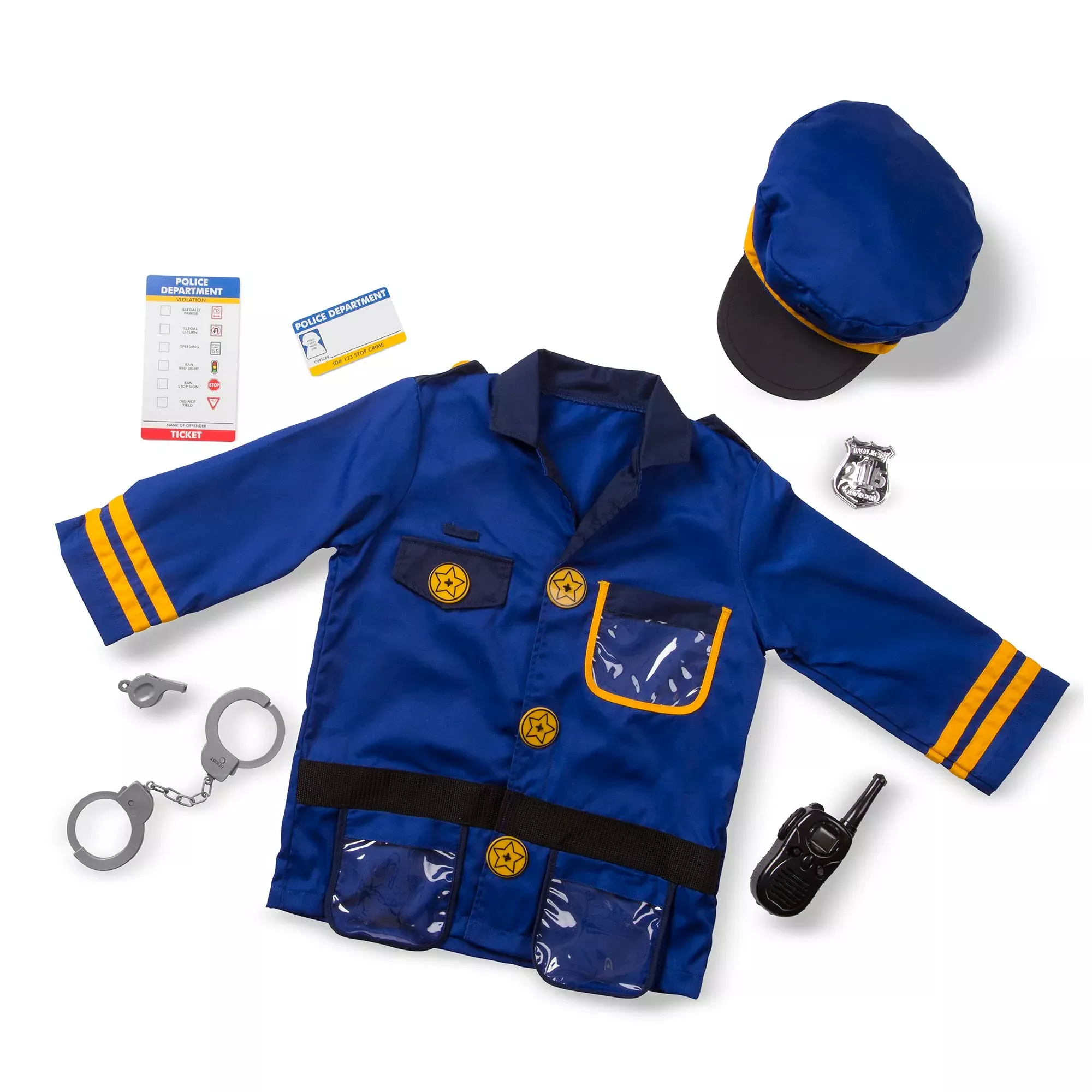 Melissa & Doug Police Officer Costume Set, Blue, 17.5" x 24"