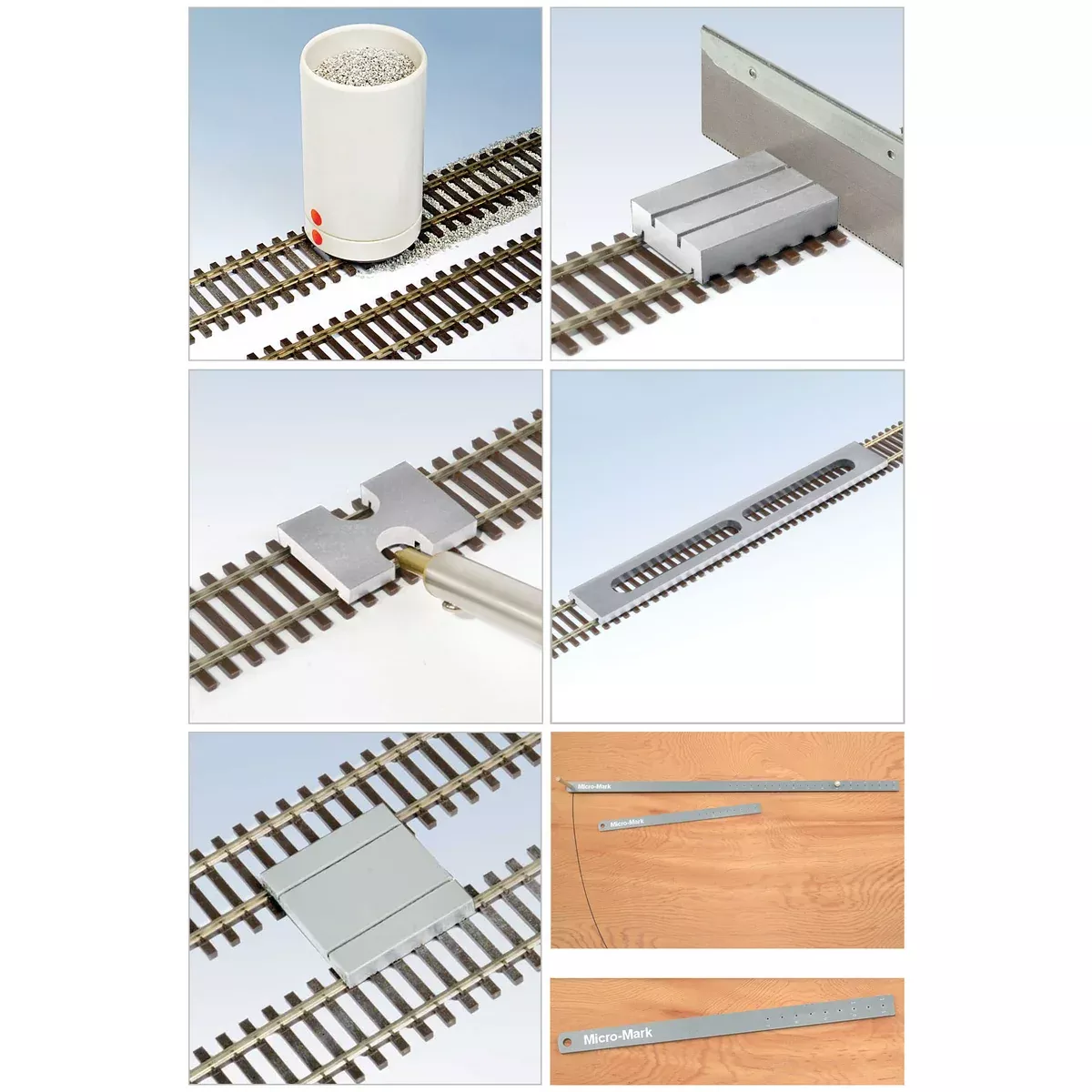 Micro-Mark 84114 Deluxe 7 Piece Track Laying Set for HO Scale