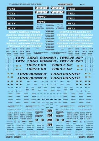 Microscale 87-747 HO Scale TTX Long Runner Flatcar Decals