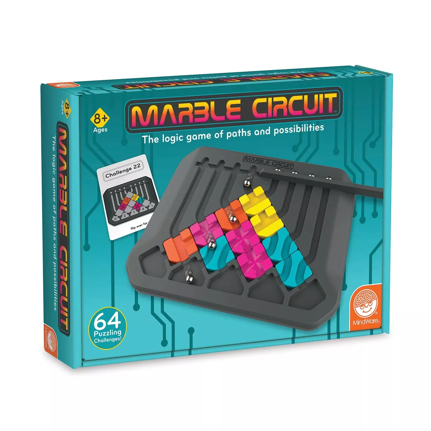 MindWare Marble Maze Puzzle Game - 64 Challenges - Multicolor - Medium