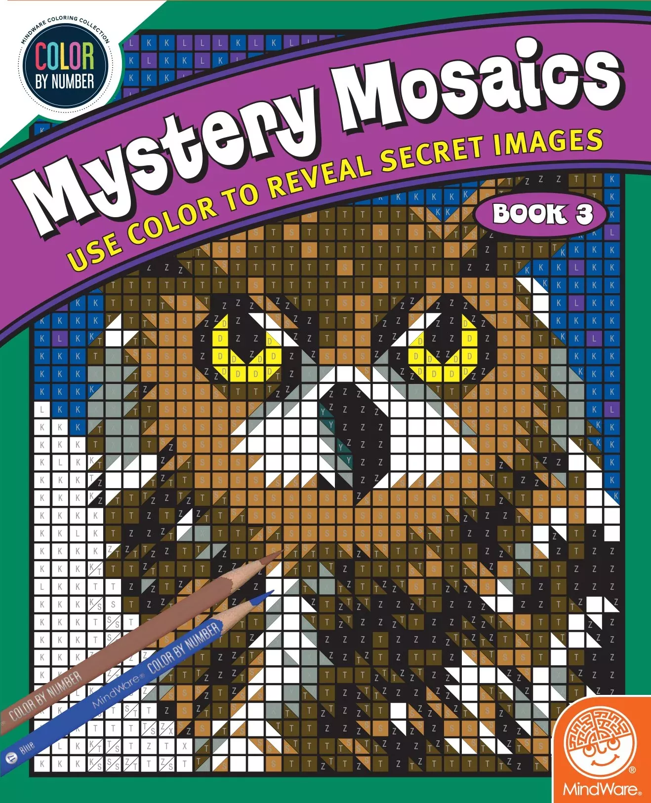MindWare Mystery Mosaics Color by Number Book - Multi Color, 18 Designs