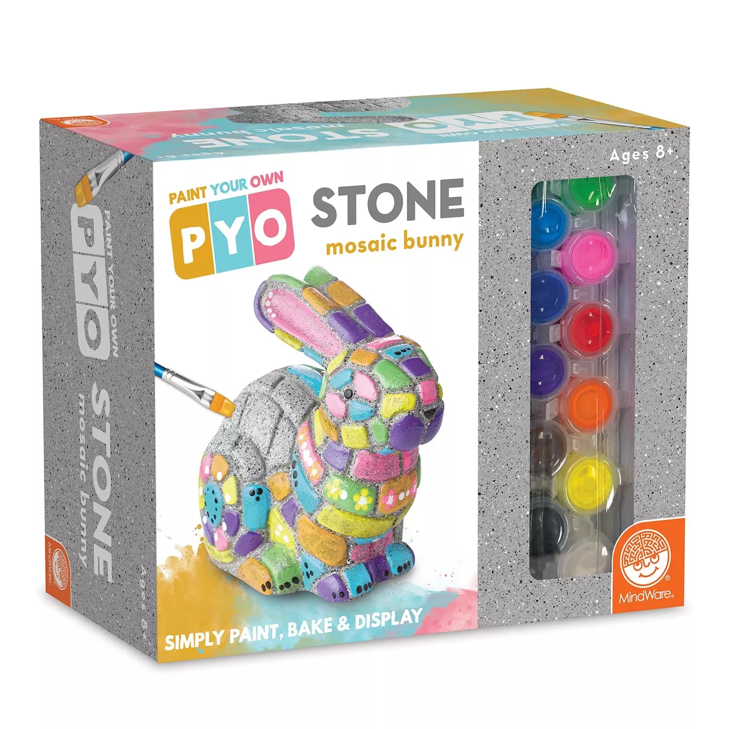 MindWare Paint Your Own Stone Bunny Rabbit Kit, 7" x 6", Stone