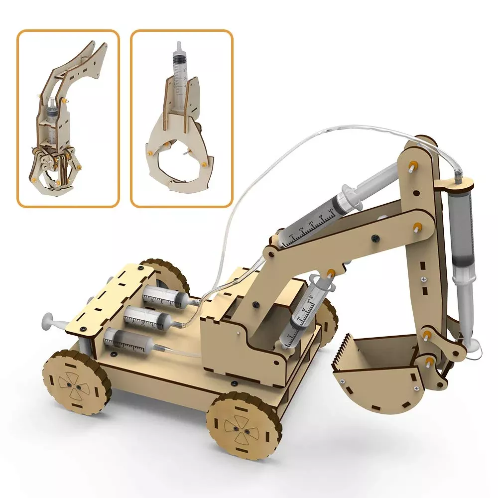 Mini Tudou 3D Wooden Construction Excavator Vehicle Toys Set, Stem Sci
