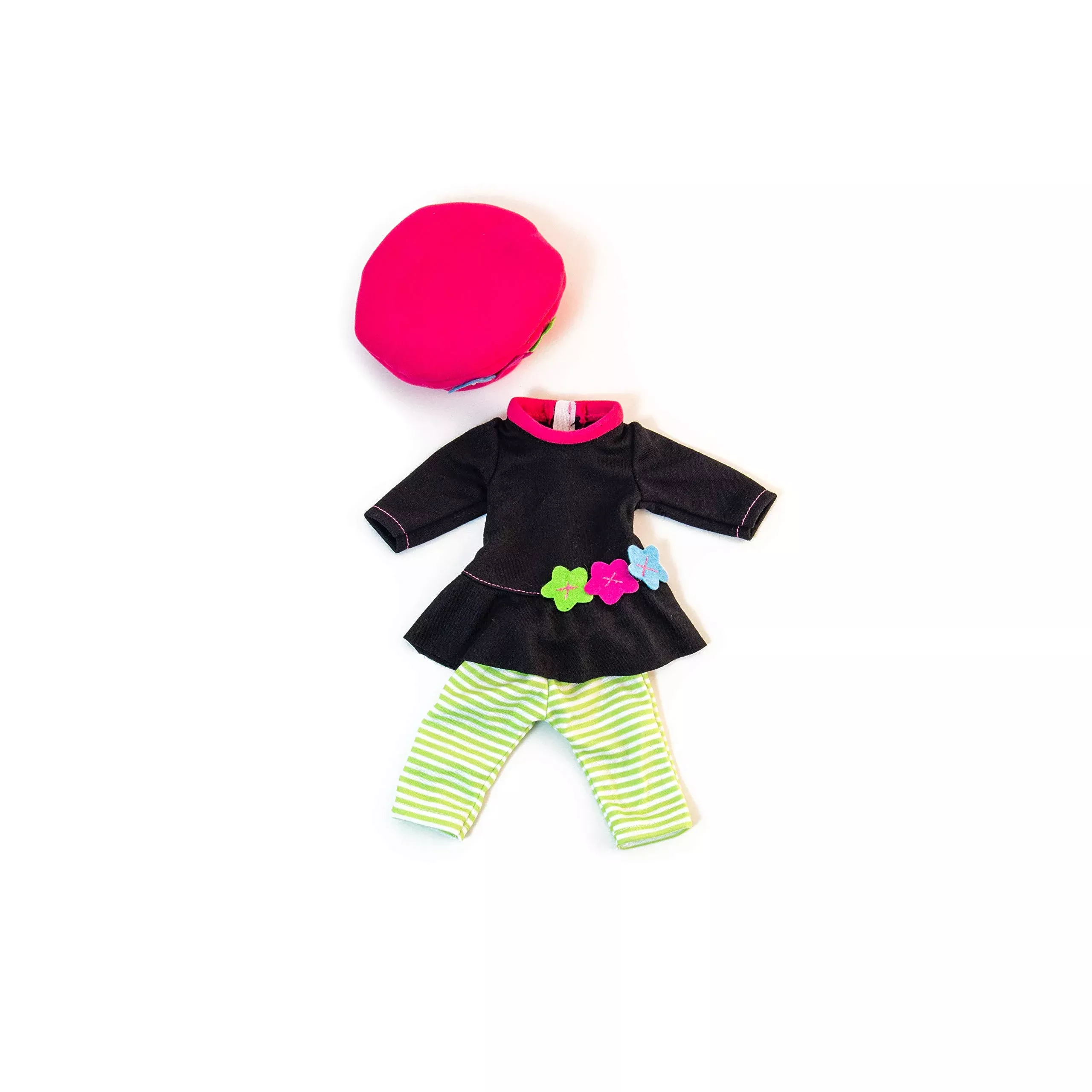 Miniland Doll Outfit Set for 12.5" Dolls, Multicolor Romper and Hat