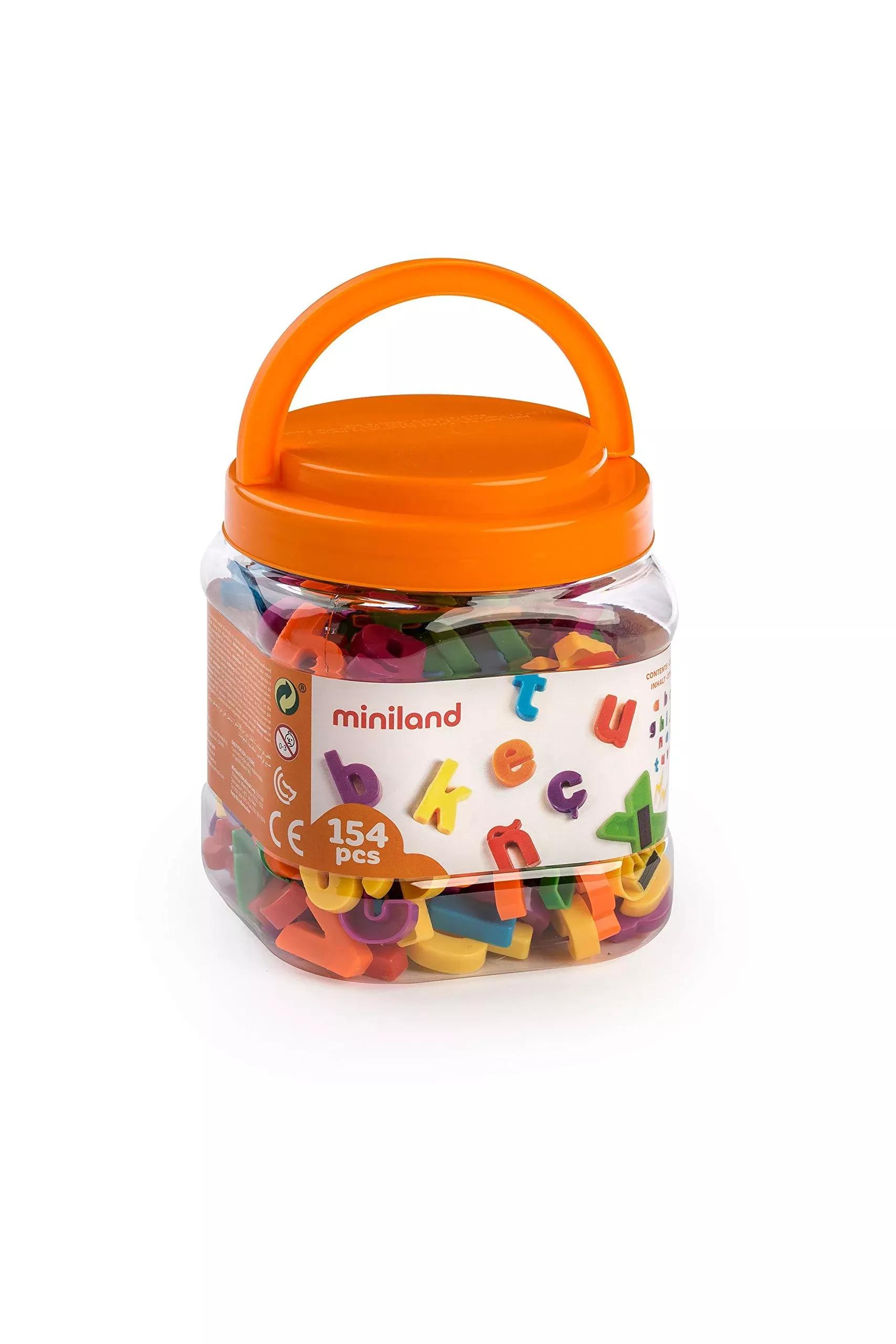 Miniland Educational - Magnetic Lowercase Letters Alphabet Jar (155 Pieces)