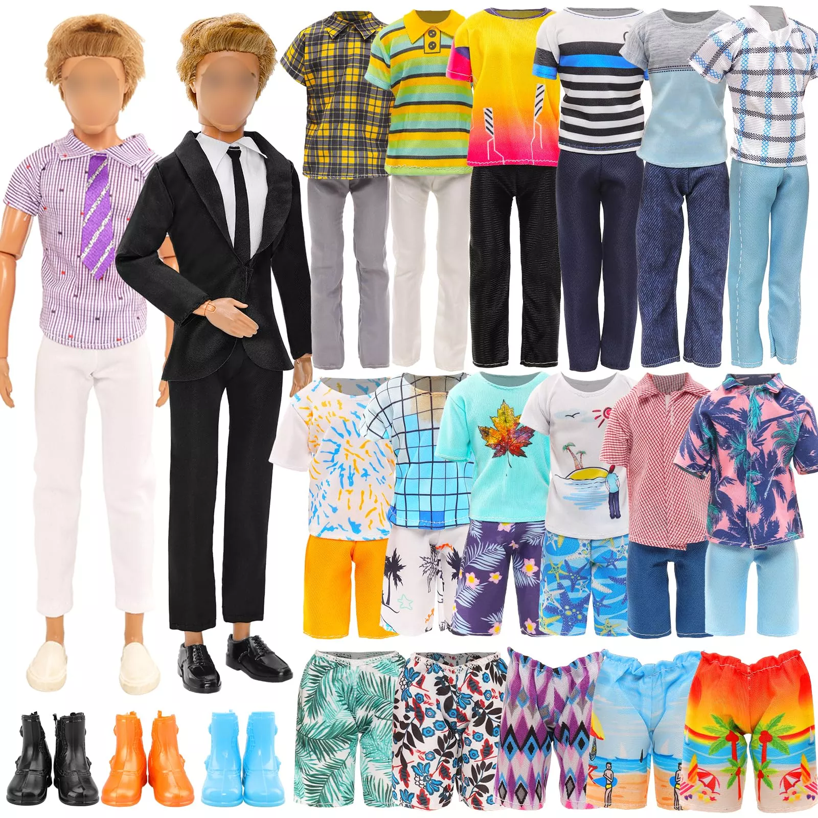 Miunana 16-Piece Doll Outfit Set for 11.5-Inch Dolls -