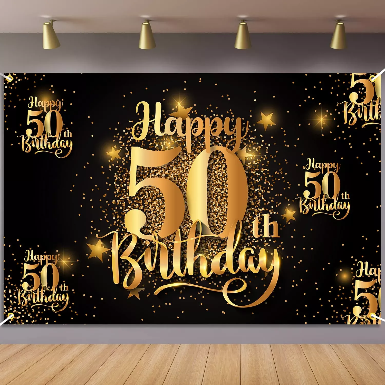 Mnixy Happy 50Th Birthday Backdrop Banner Step And Repeat 50 Years Old
