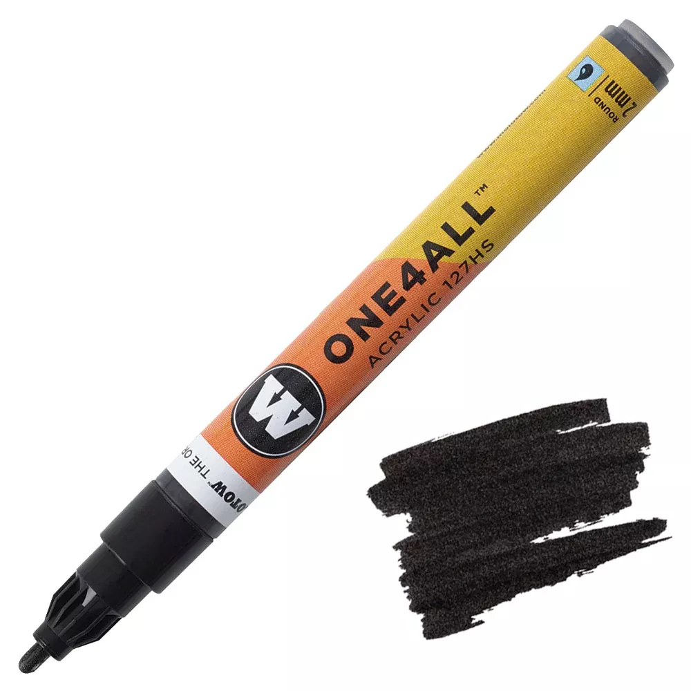 Molotow 127301 2mm Metallic Black Acrylic Paint Marker