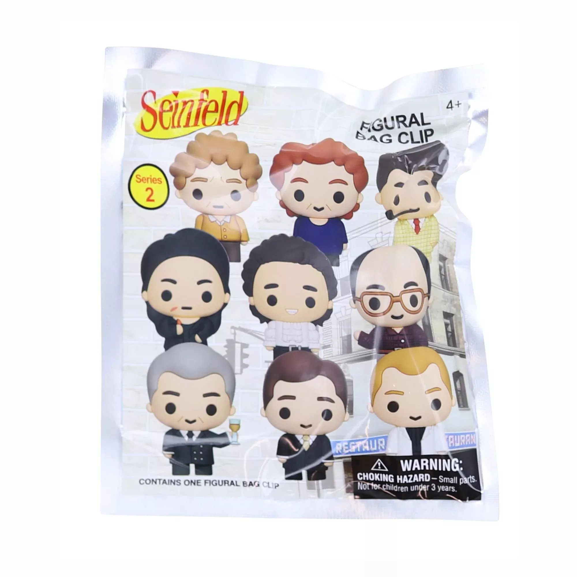 Monogram Seinfeld 3D Foam Bag Clip - Random Character - Small - White