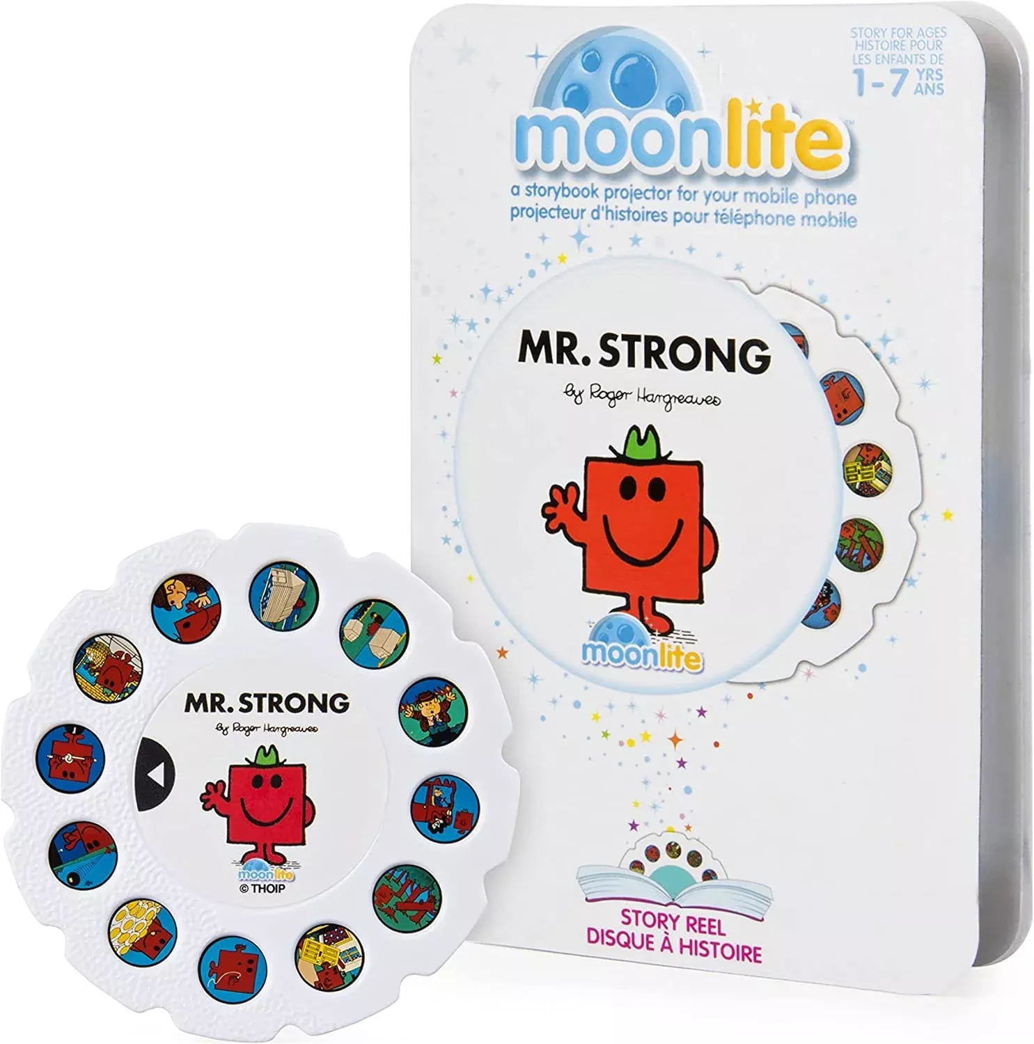 Moonlite Story Projector for Smartphones, Mr. Strong, Gold, 1 Pack