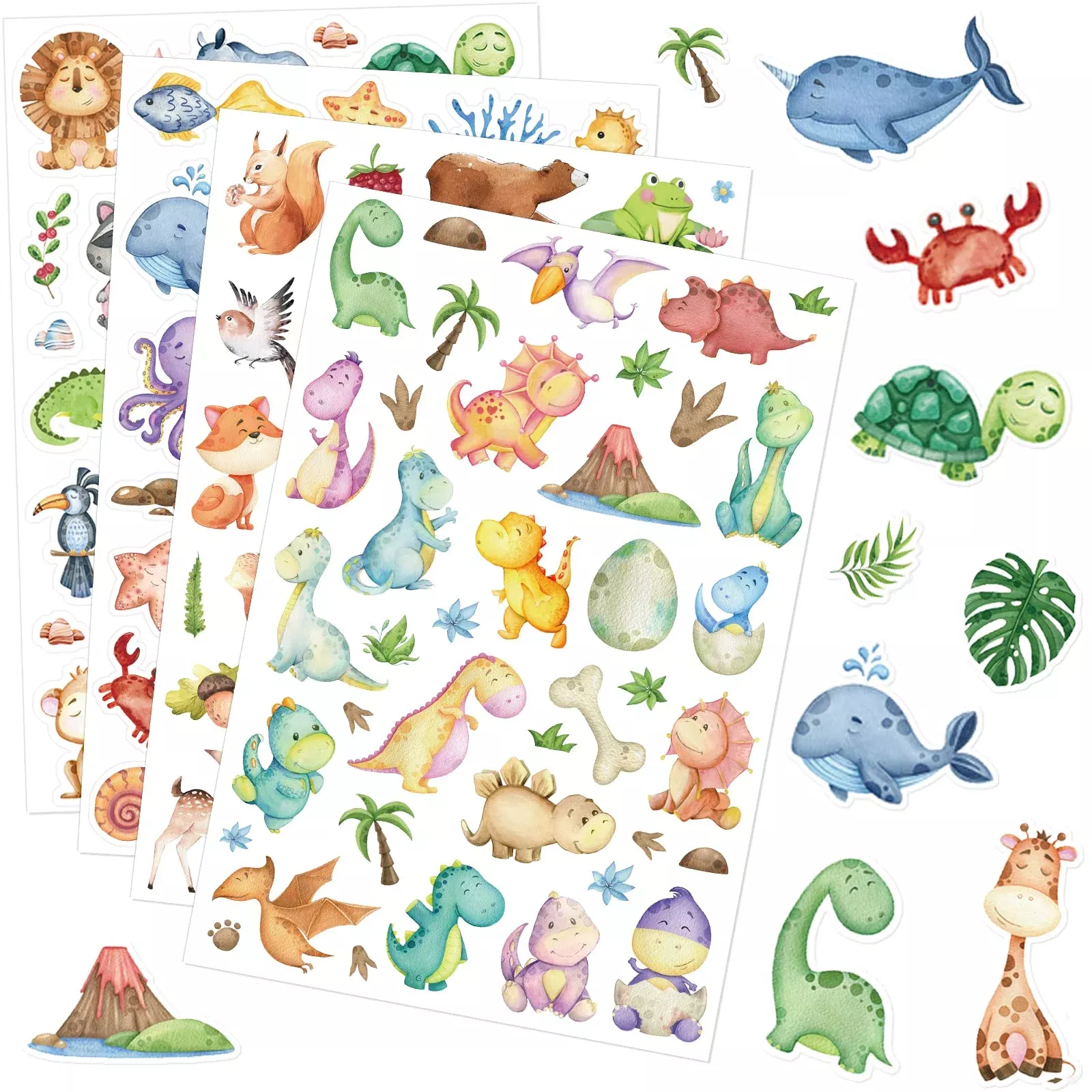 MoShining Cat Stickers Kit, 20 Sheets, Multi-Color, 685 Count