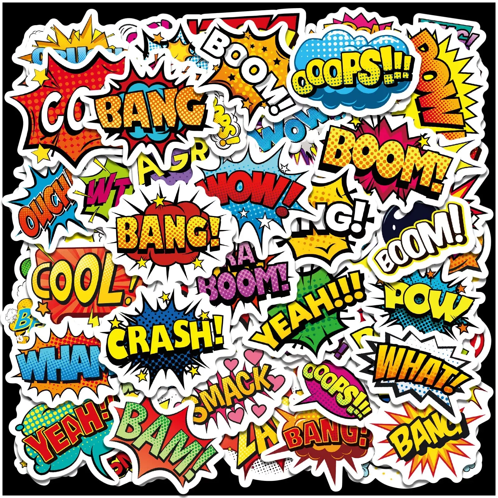 MoShining Comic Superhero Stickers Set, 615 Adhesive Stickers, Multi