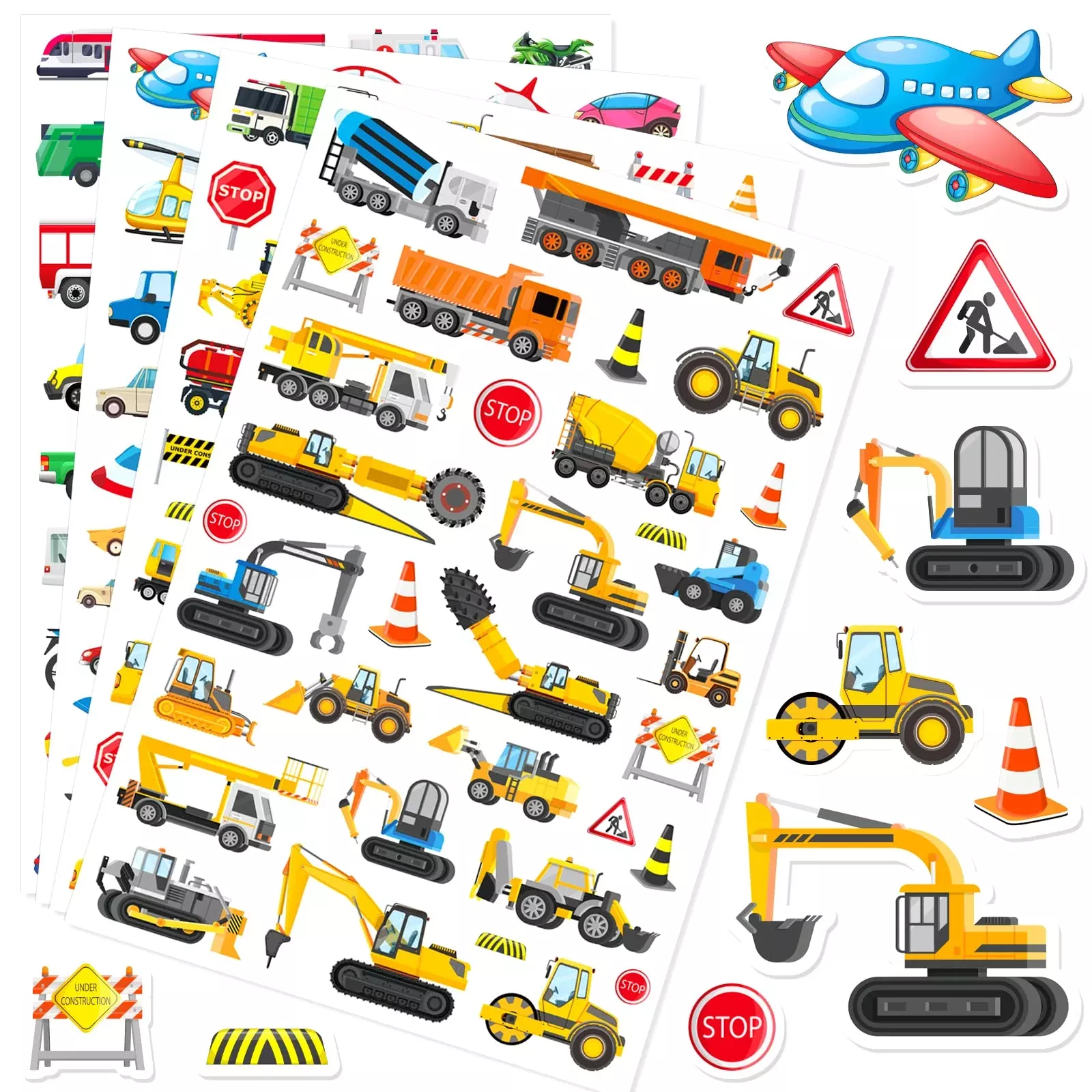 MoShining Cute Car Stickers Set - 20 Sheets, Multi, 665 Stickers