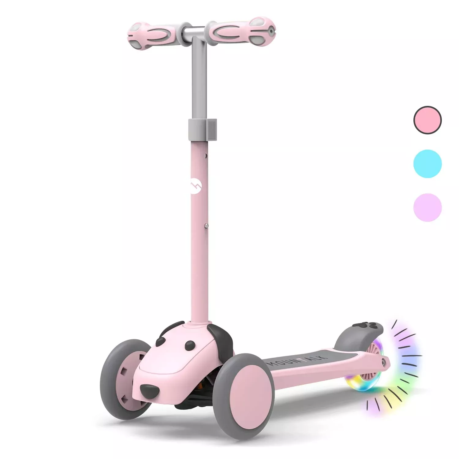 MOUNTALK Kids Scooter for Ages 2-8, Pink, Adjustable Height, Durable