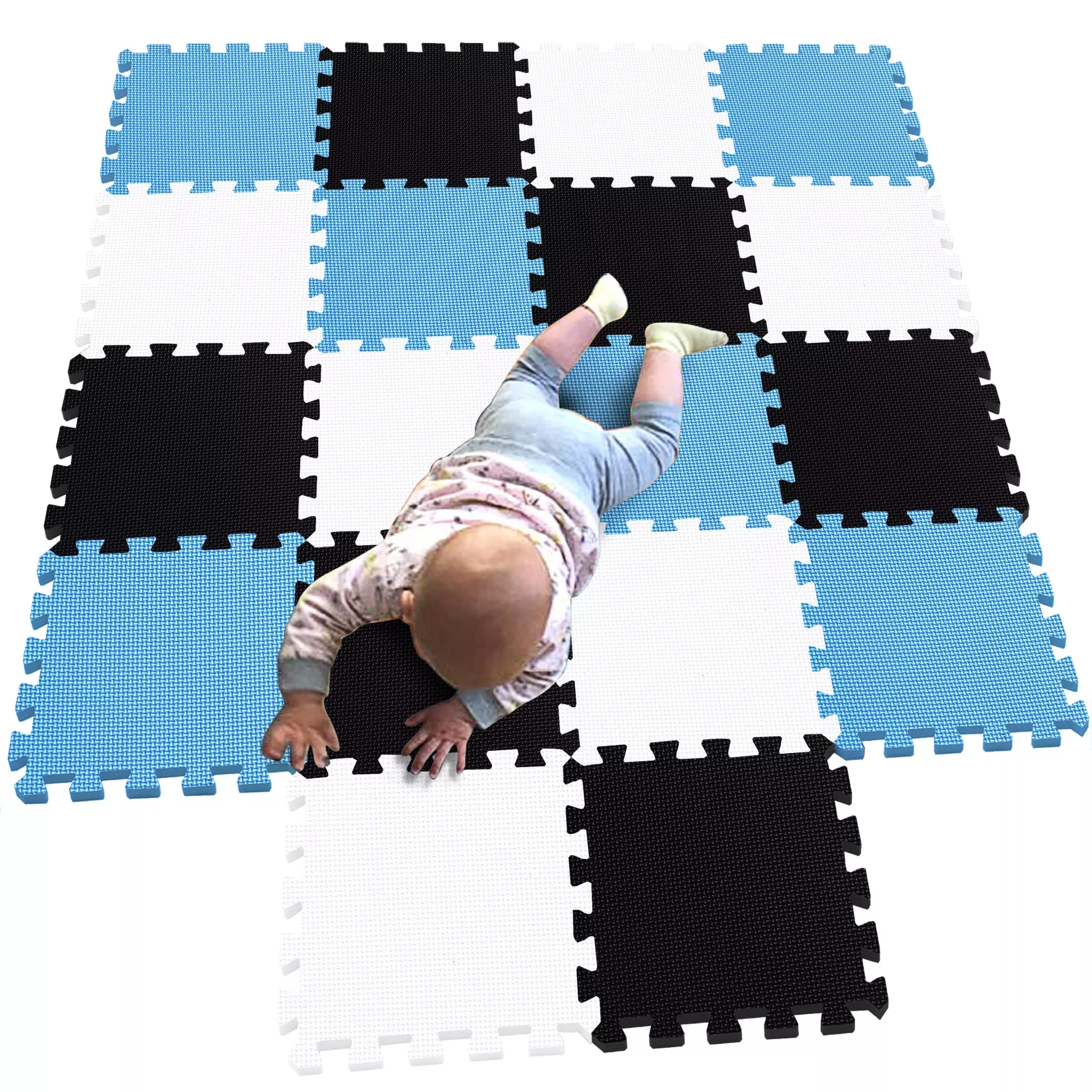 Mqiaoham 18 Pieces Puzzle Play Mats, Soft Baby Play Mat, Kids Interlo