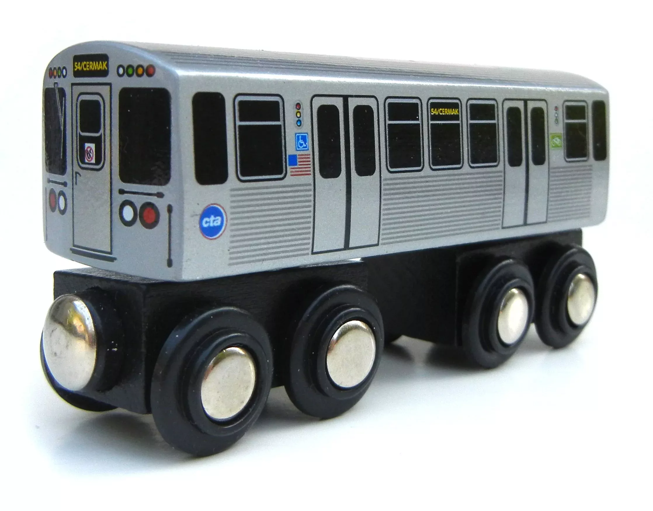 MUNI PALS Wooden Pink Line L Train - Small, Non-Toxic, Safe Play