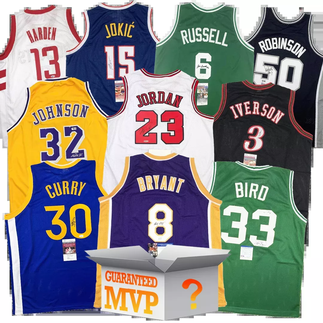 MVPs Autographed/Signed Basketball Jersey Mystery Box with PSA JSA or Beckett COA