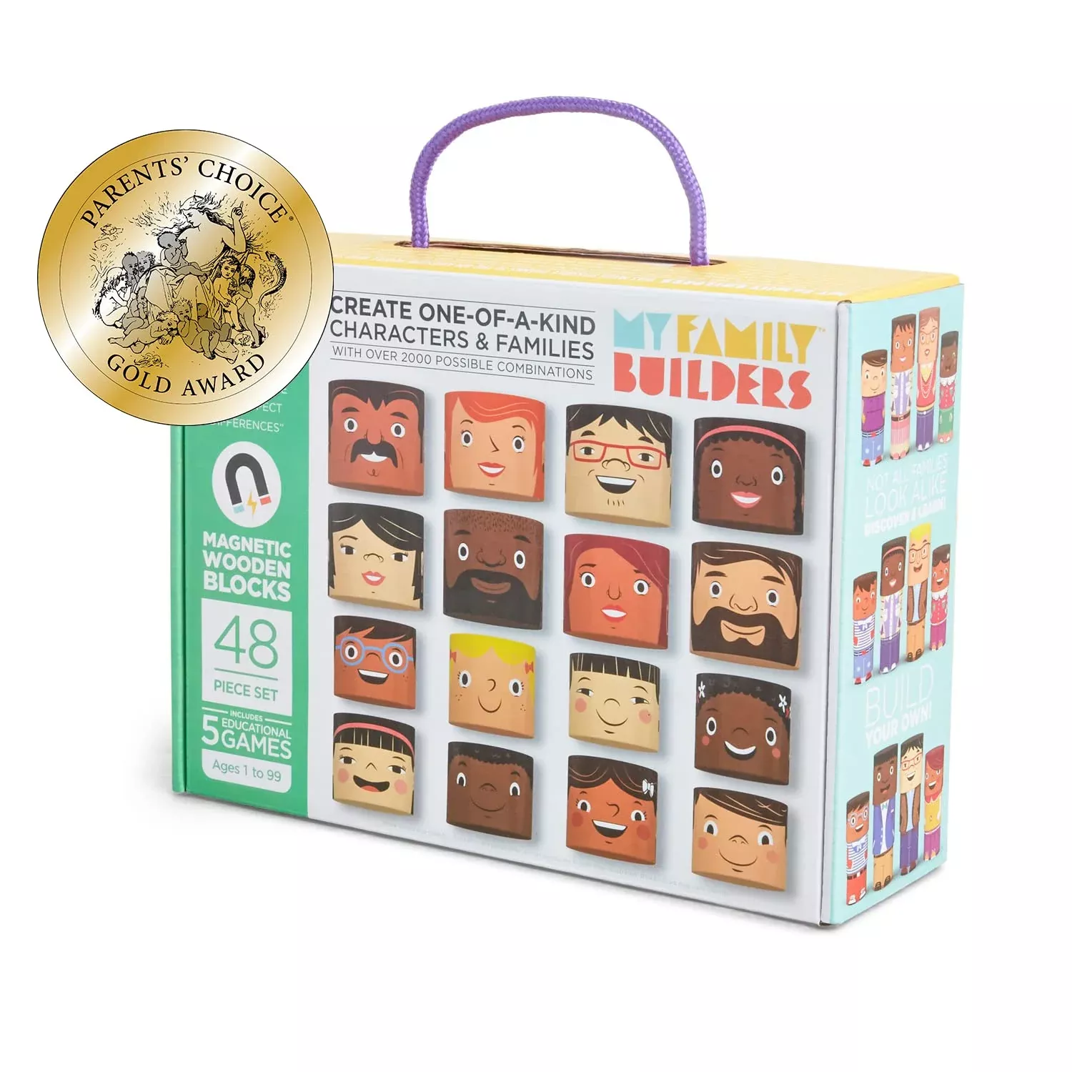 My Family Builders Magnetic Diversity Blocks 48 Piece Set Multiple Colors