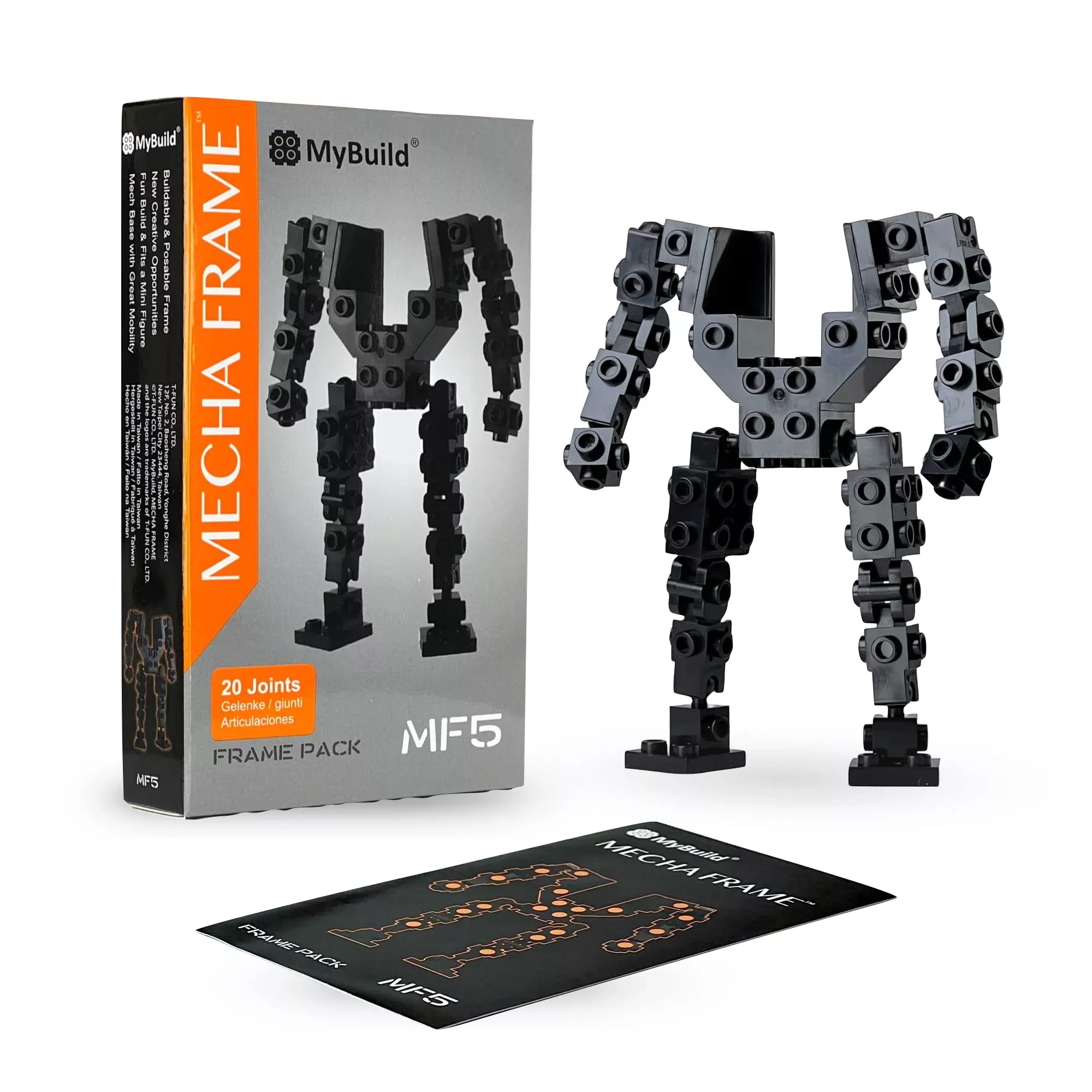 MyBuild Mecha Frame Pack MF5 - Build Your Own Mech, 4.5" Black Plastic