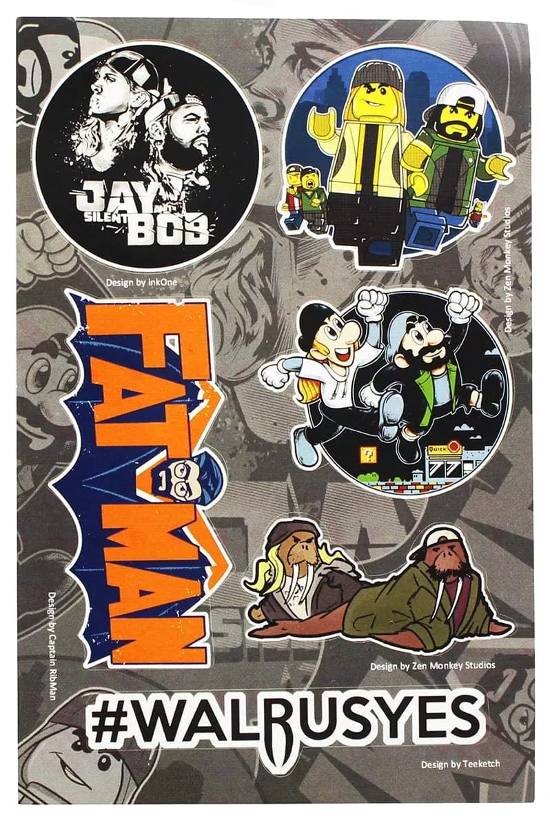 Nerd Block Sticker Sheet - Jay and Silent Bob Assorted Stickers - Multi-colored