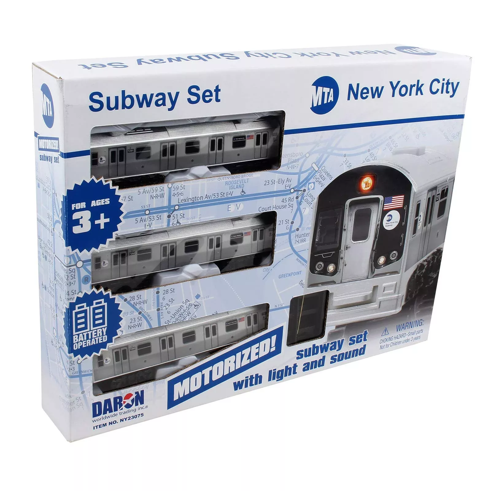 New York MTA Battery Operated Train Set with Track, 39" X 25",